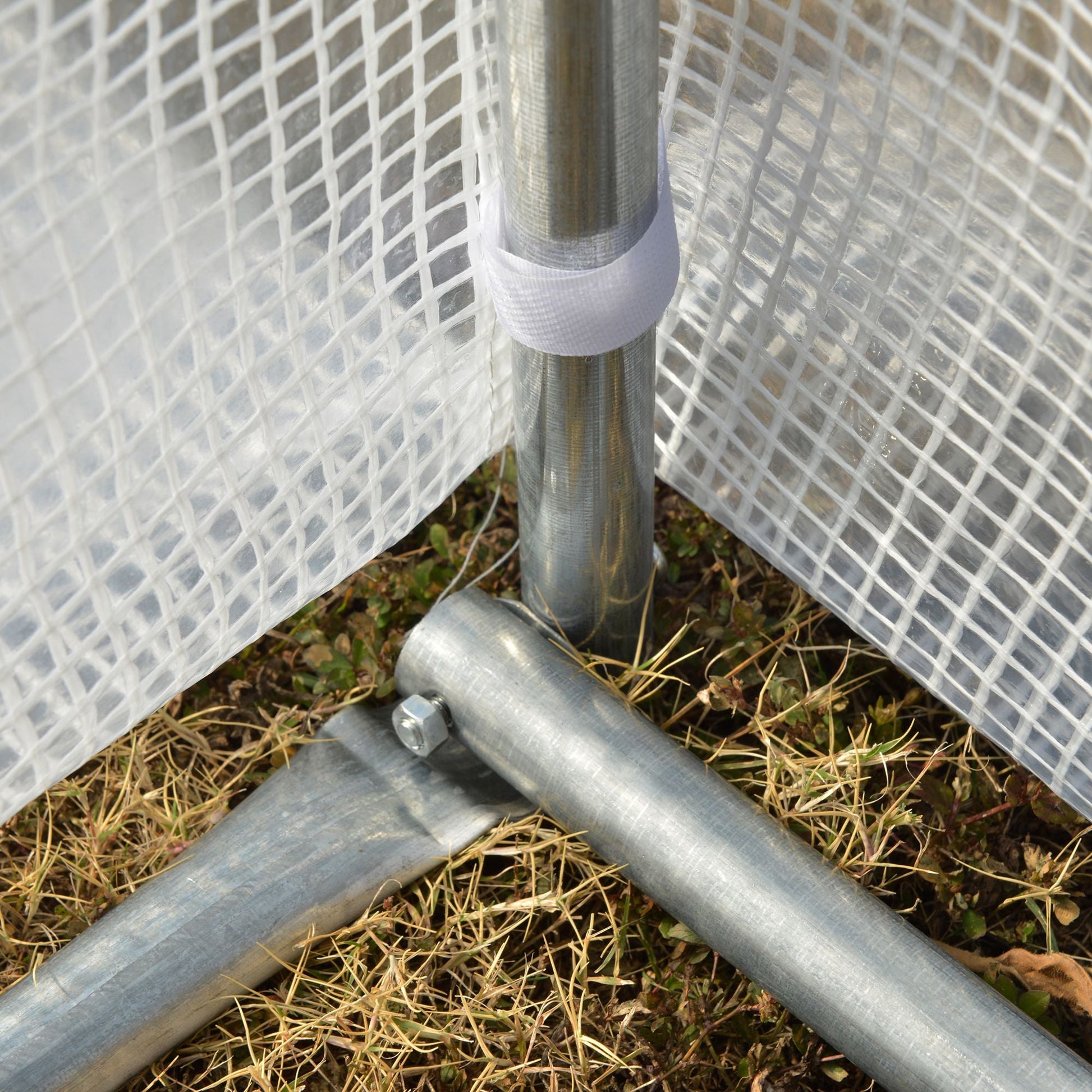 3 x 3 x 2 m Polytunnel Greenhouse with Roll-up Side Walls, Walk-in Grow House Tent with Steel Frame, Reinforced Cover, Zipped Door and 6 Mesh Windows for Garden, White