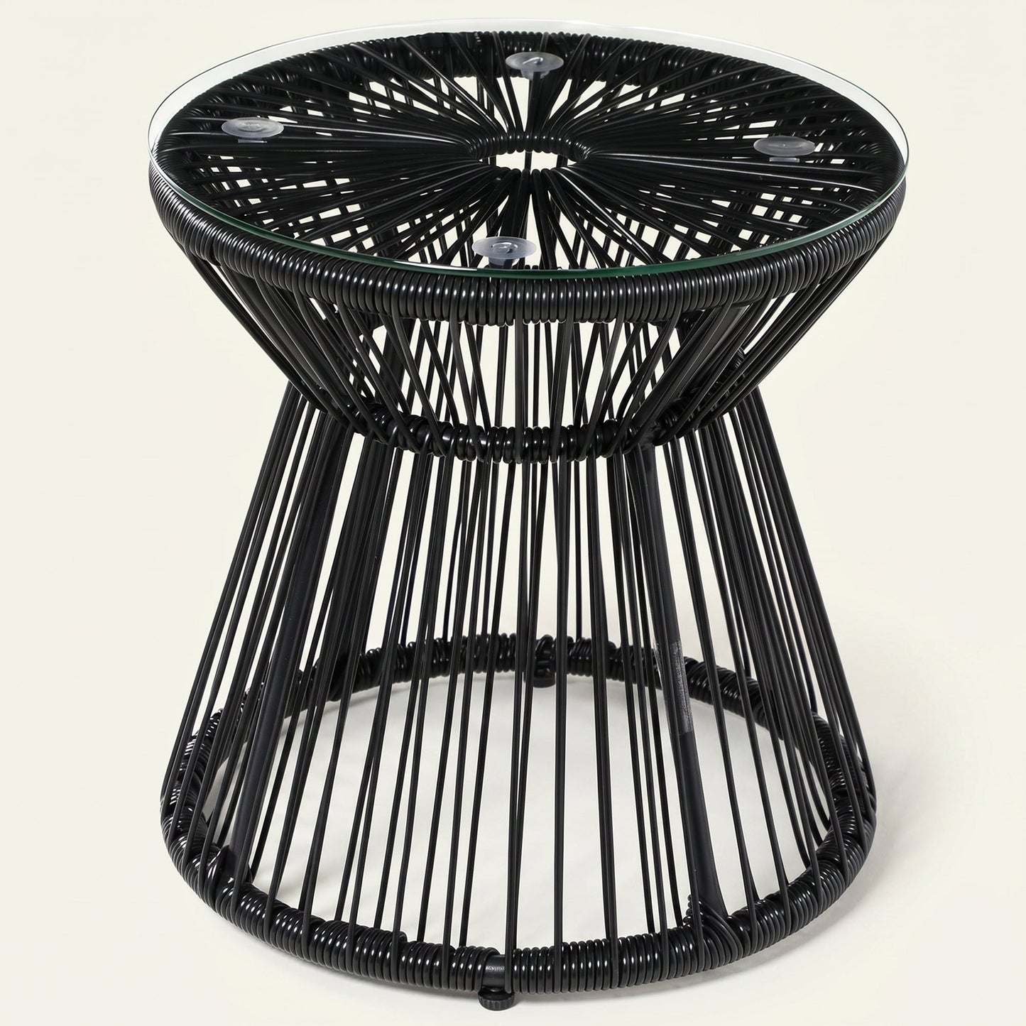 ARVOYA PE Rattan Side Table, Black