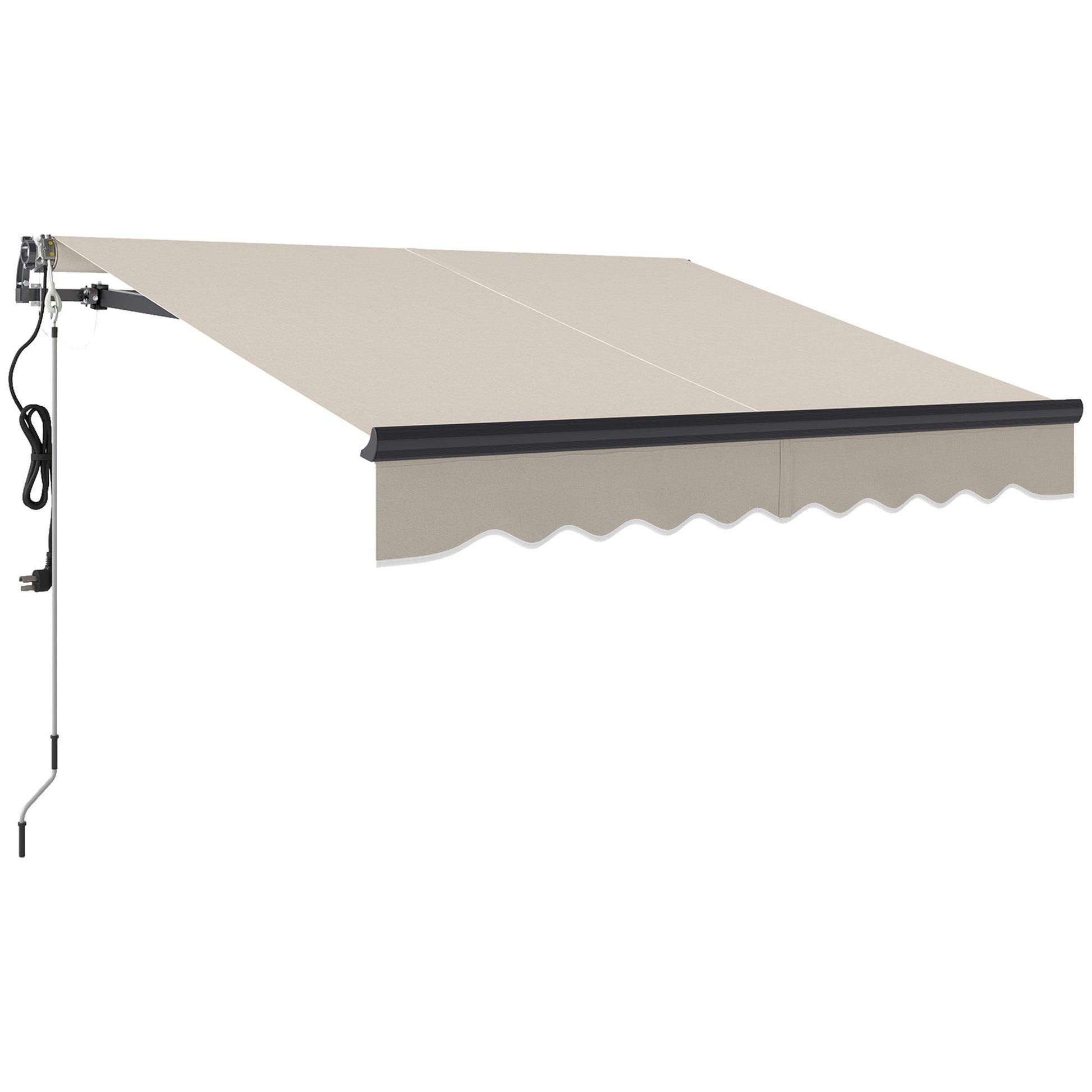 2.5 x 2m Electric Awning with Remote Controller, Aluminium Frame DIY Retractable Awning, UV30+ Sun Shade Canopy for Garden Patio Deck Door Window, Beige