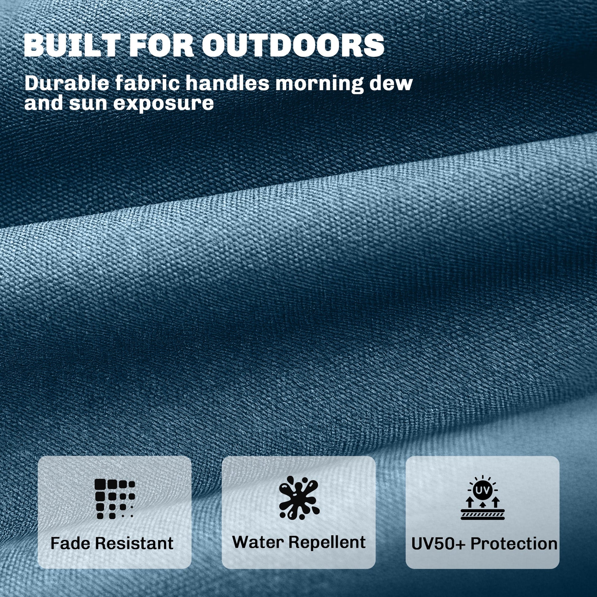 Sun Lounger Cushion, Memory Foam Patio Chair Cushion with Ties, Outdoor Seat Pad Fits 190 x 60 cm Lounger, Blue