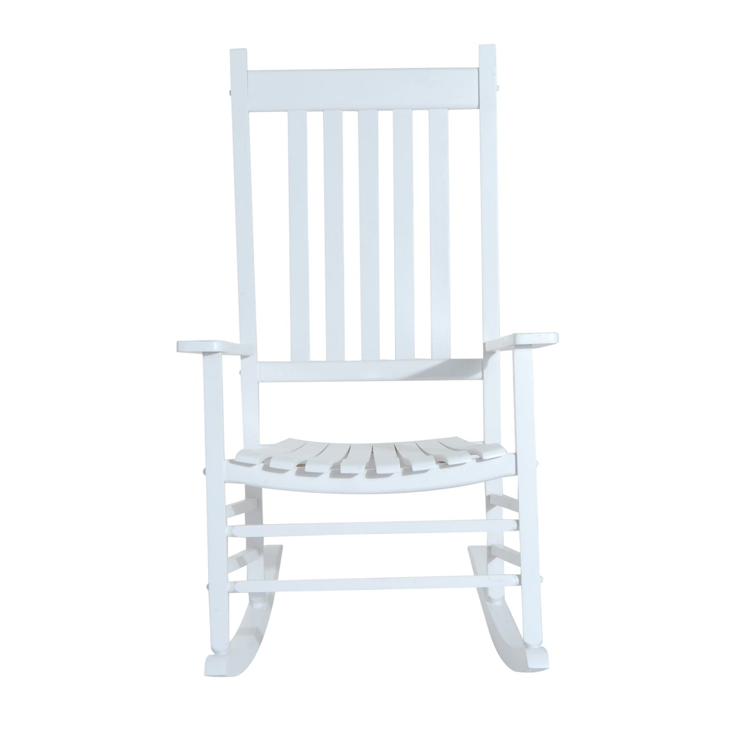 Outdoor Porch Rocking Chair Armchair Wooden Patio Rocker Balcony Deck Garden Seat White