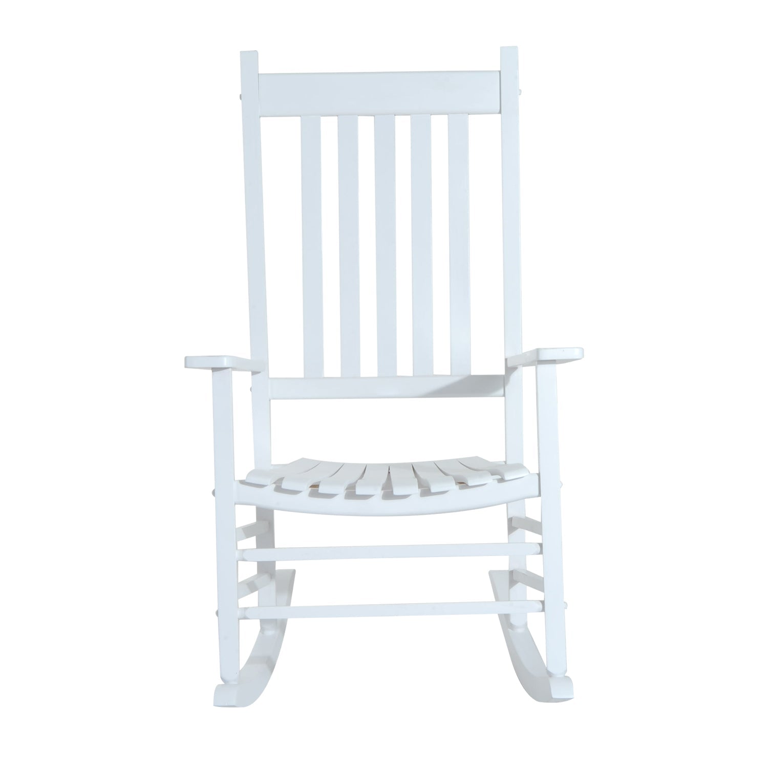 Outdoor Porch Rocking Chair Armchair Wooden Patio Rocker Balcony Deck Garden Seat White