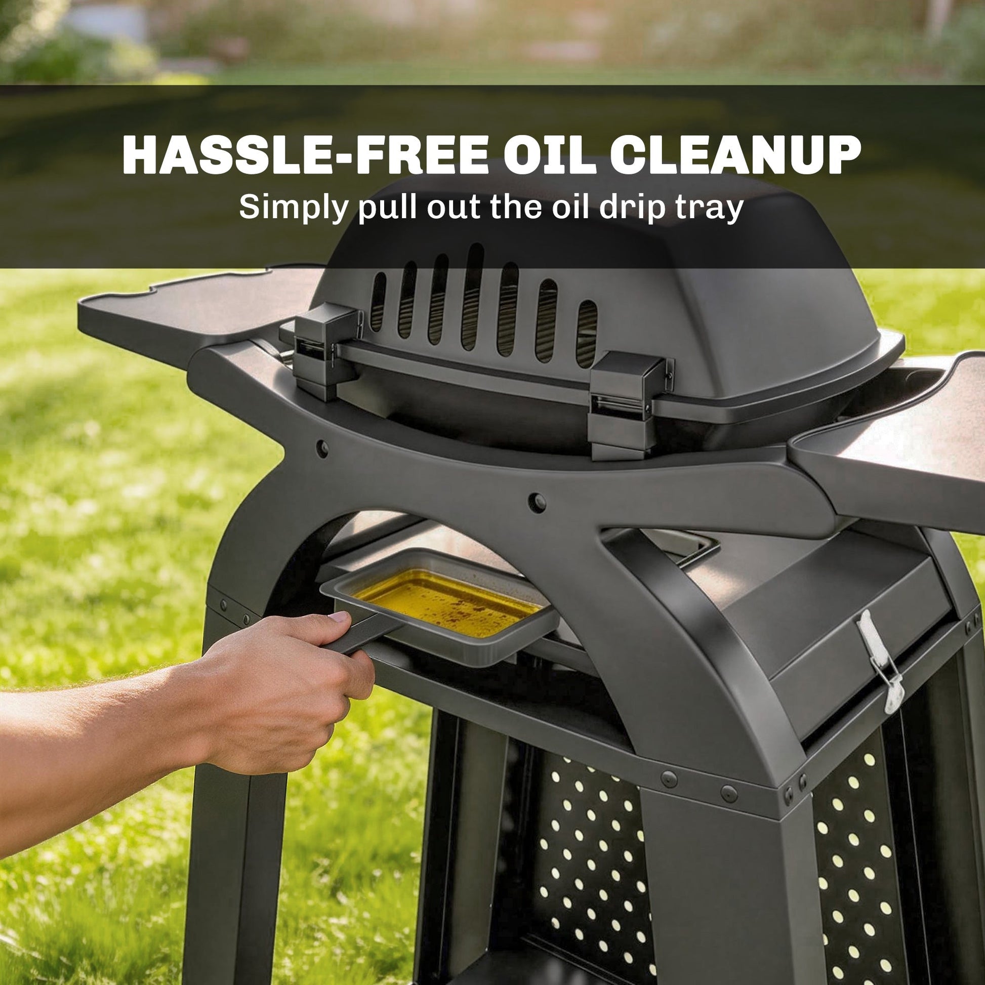 2 Burner Gas Grill with 2 Detachable Side Tables, 3.8 KW Steel Barbecue Grill with Cast Iron Grates, 2-in-1 Portable Tabletop BBQ with Wheels, Thermometer, Grease Tray, Hooks, Black