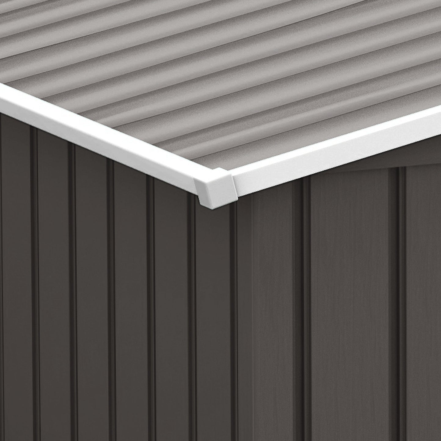 9 x 6ft Metal Garden Shed, Outdoor Storage Tool House with Ventilation Slots, Foundation Kit and Lockable Double Doors, Grey