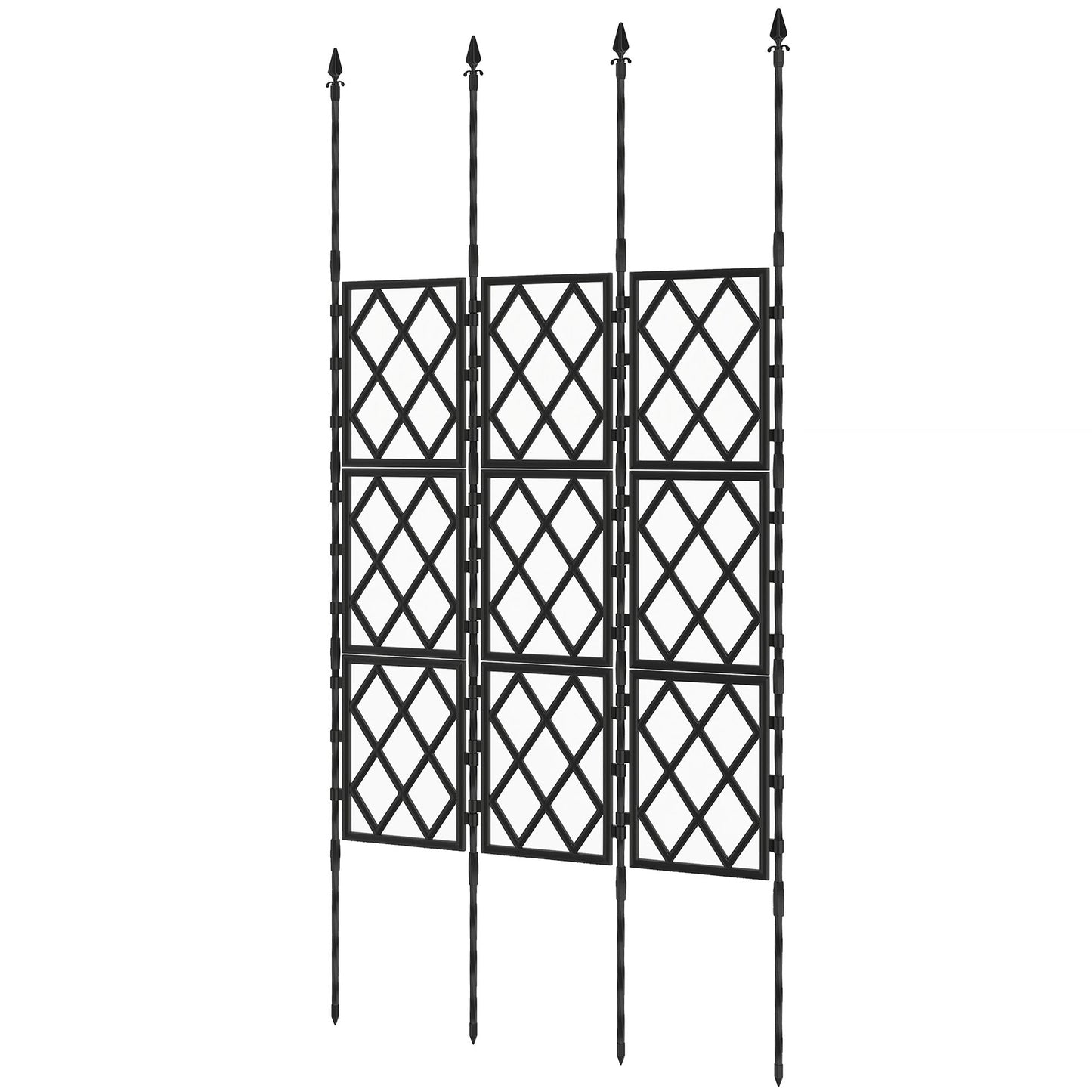 Foldable Garden Trellis, Lattice Climbing Support Trellis for Garden, DIY Assembly for Vines, Vegetables, Flowers, Fruits, 85 x 197 cm, Black