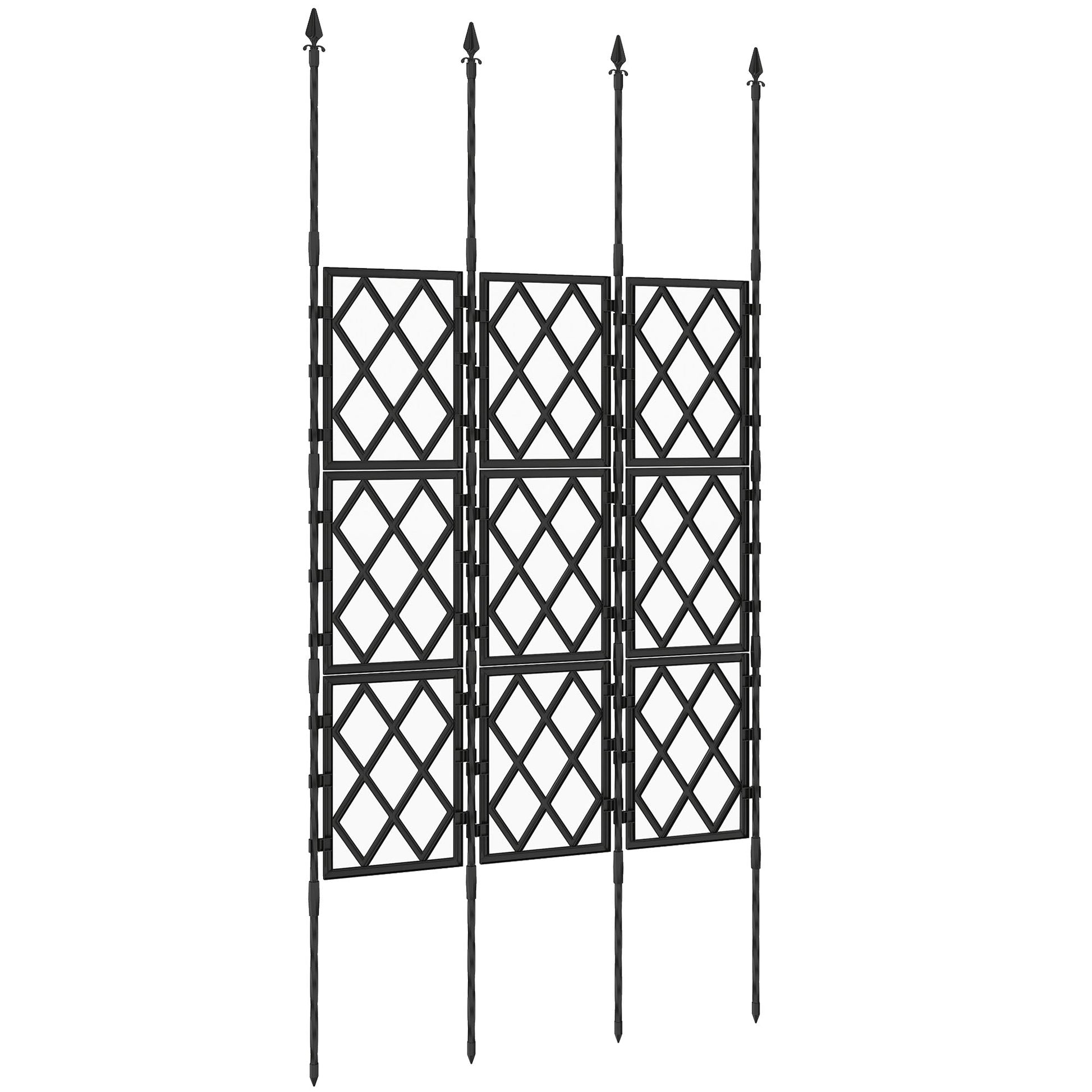 Foldable Garden Trellis, Lattice Climbing Support Trellis for Garden, DIY Assembly for Vines, Vegetables, Flowers, Fruits, 85 x 197 cm, Black