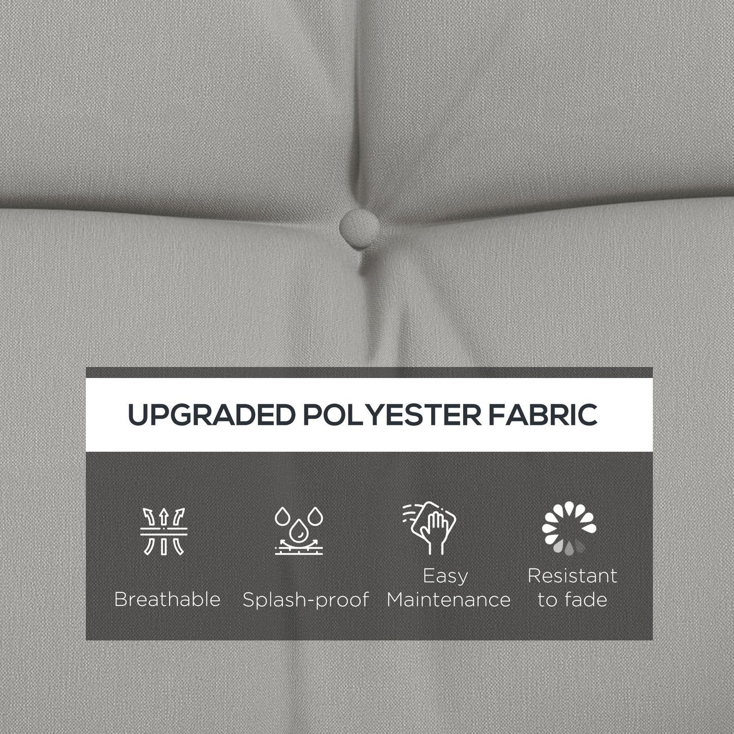 Outdoor Seat Cushions Back Cushion with 2 Pillows, Water Repellent Seat Pads for 3-Seater Chair, Swing, Sofa, CUSHIONS ONLY, NO SWING, Light Grey