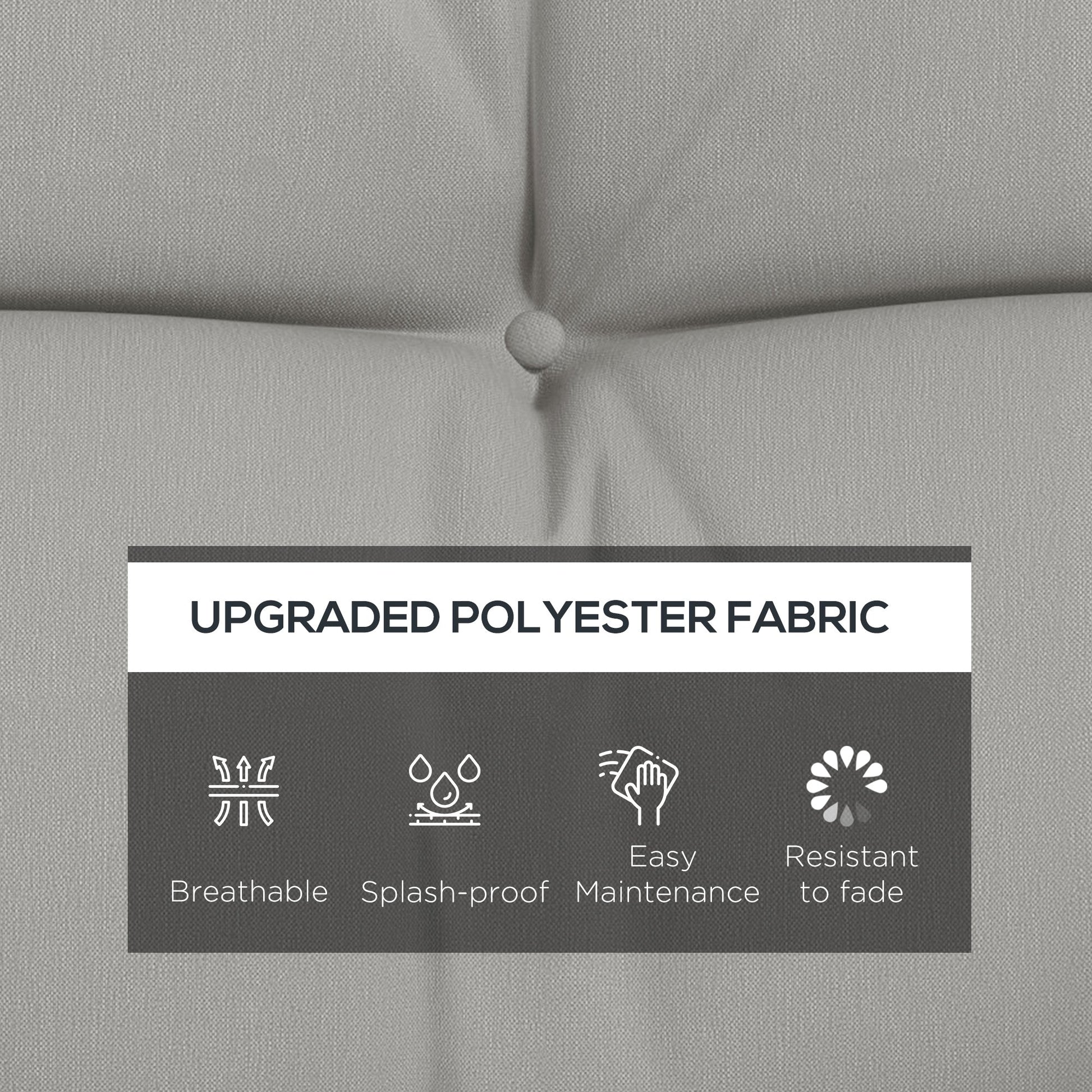 Outdoor Seat Cushions Back Cushion with 2 Pillows, Water Repellent Seat Pads for 3-Seater Chair, Swing, Sofa, CUSHIONS ONLY, NO SWING, Light Grey