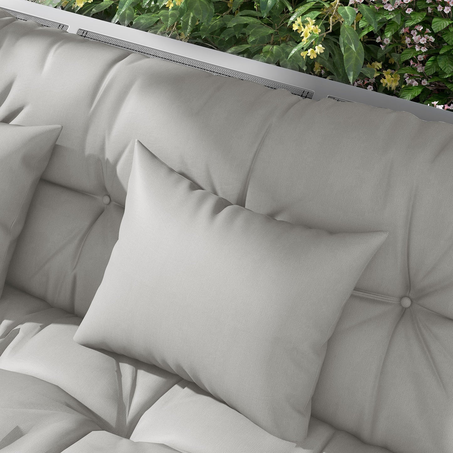 Outdoor Seat Cushions Back Cushion with 2 Pillows, Water Repellent Seat Pads for 3-Seater Chair, Swing, Sofa, CUSHIONS ONLY, NO SWING, Light Grey