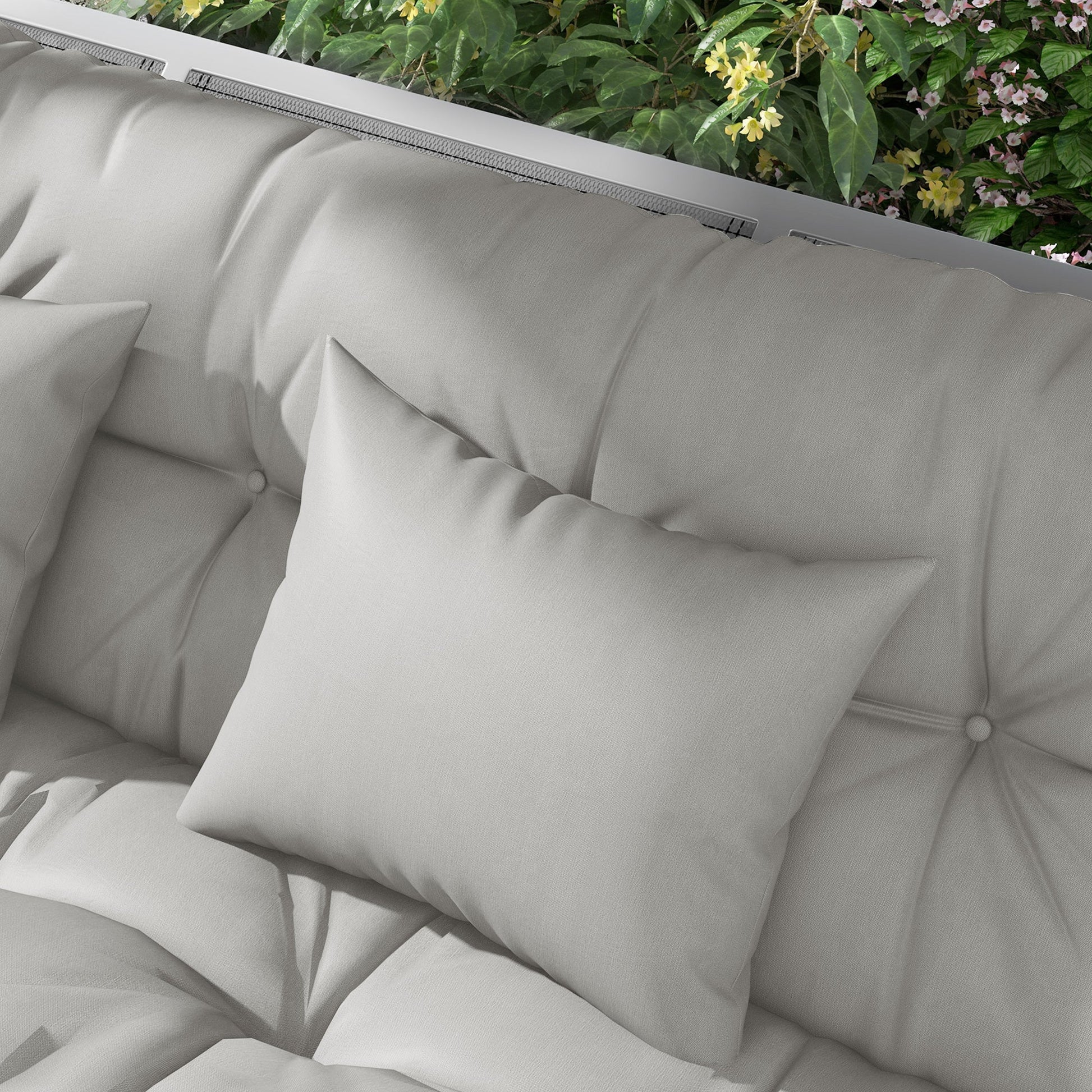 Outdoor Seat Cushions Back Cushion with 2 Pillows, Water Repellent Seat Pads for 3-Seater Chair, Swing, Sofa, CUSHIONS ONLY, NO SWING, Light Grey