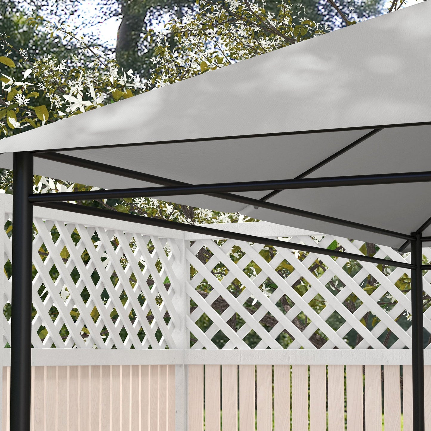 3 x 4m Gazebo Canopy Replacement Covers, Garden Gazebo Roof Replacement with Vents and Drain Holes, TOP COVER ONLY, Light Grey