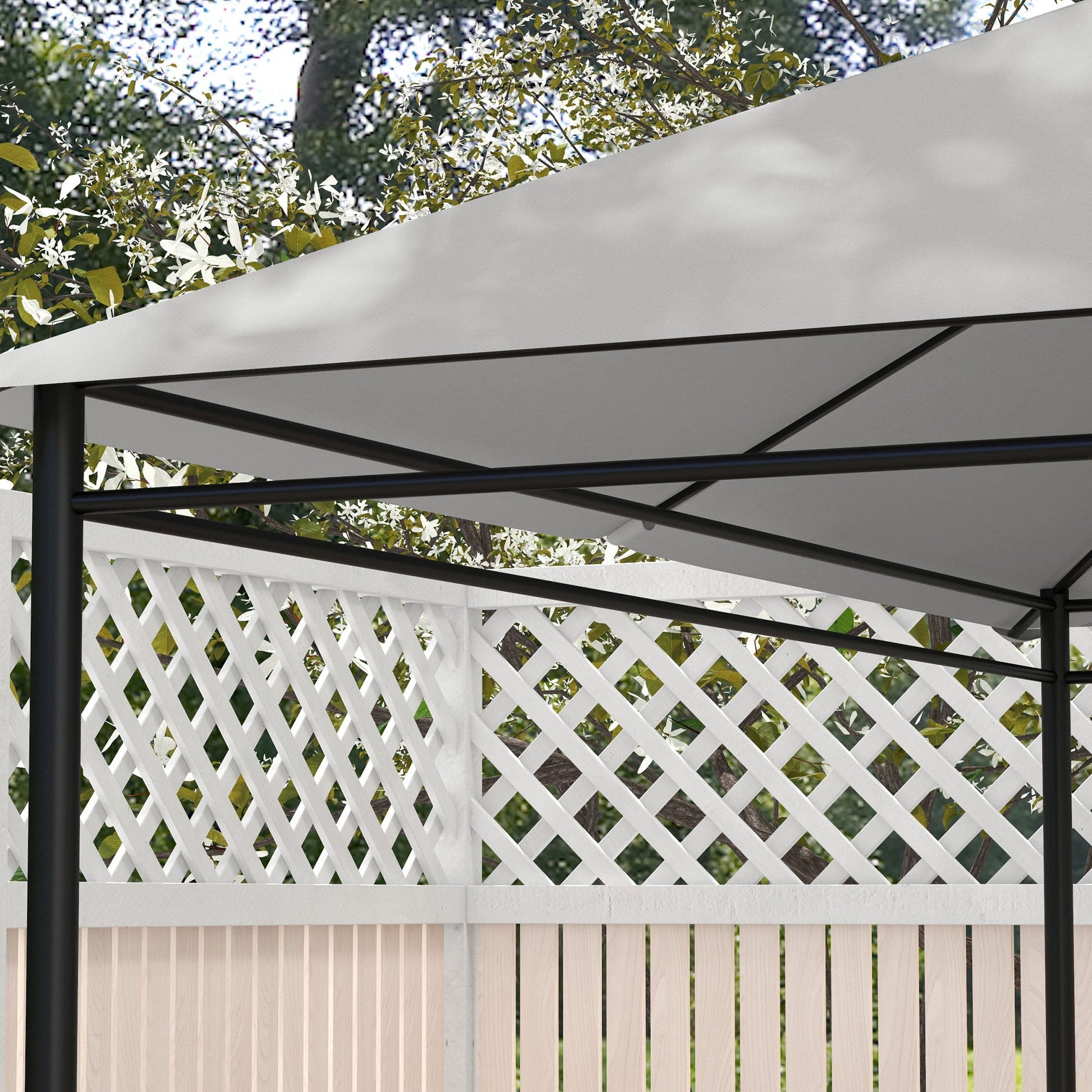3 x 4m Gazebo Canopy Replacement Covers, Garden Gazebo Roof Replacement with Vents and Drain Holes, TOP COVER ONLY, Light Grey