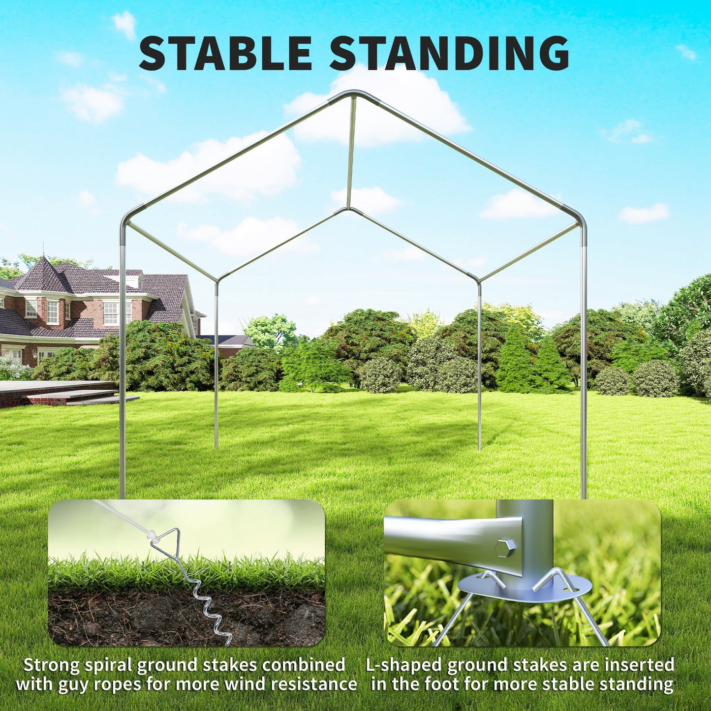 3 x 3 m Heavy Duty Garden Gazebo with Sides and 4 Weight Bags, Marquee Party Tent with Windows, All Weather Canopy for Camping, Festivals and Weddings, Grey