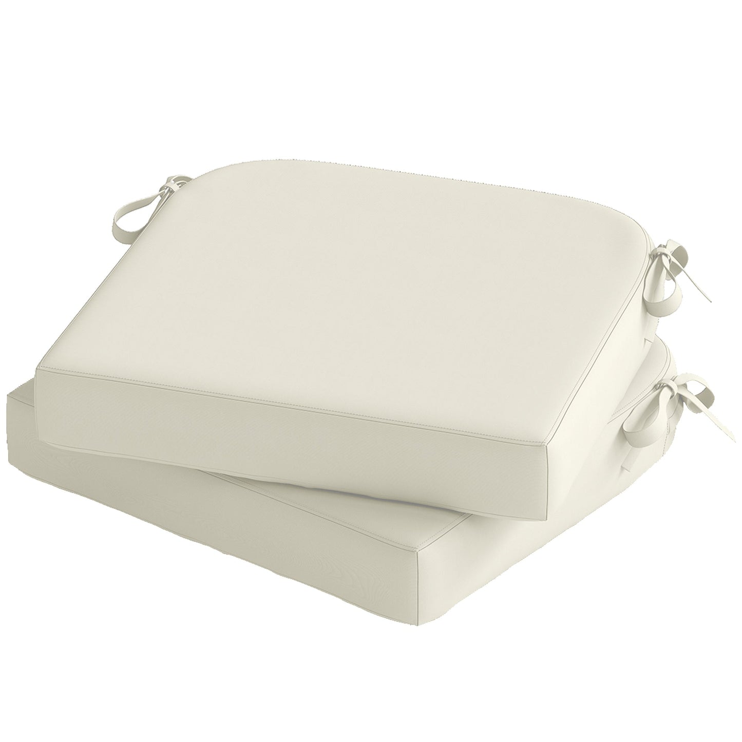 Outdoor Chair Seat Cushions Set of 2, Garden Chair Cushions with 7cm Thick Foam & Ties, Water Repellent and UV Resistant Covers for Patio Furniture 40x40cm, Cream White