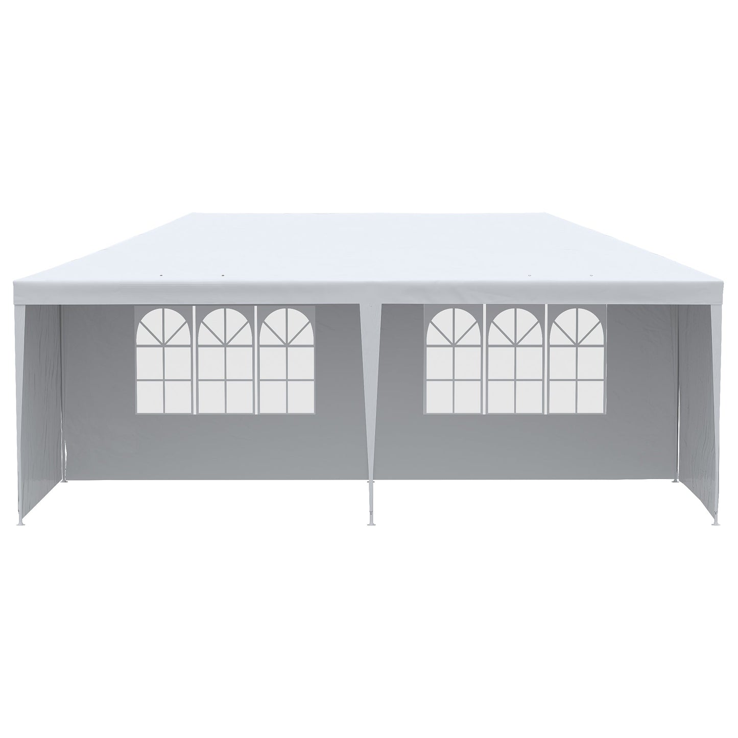 6 x 3 m Party Tent Gazebo Marquee Outdoor Patio Canopy Shelter with Windows and Side Panels White
