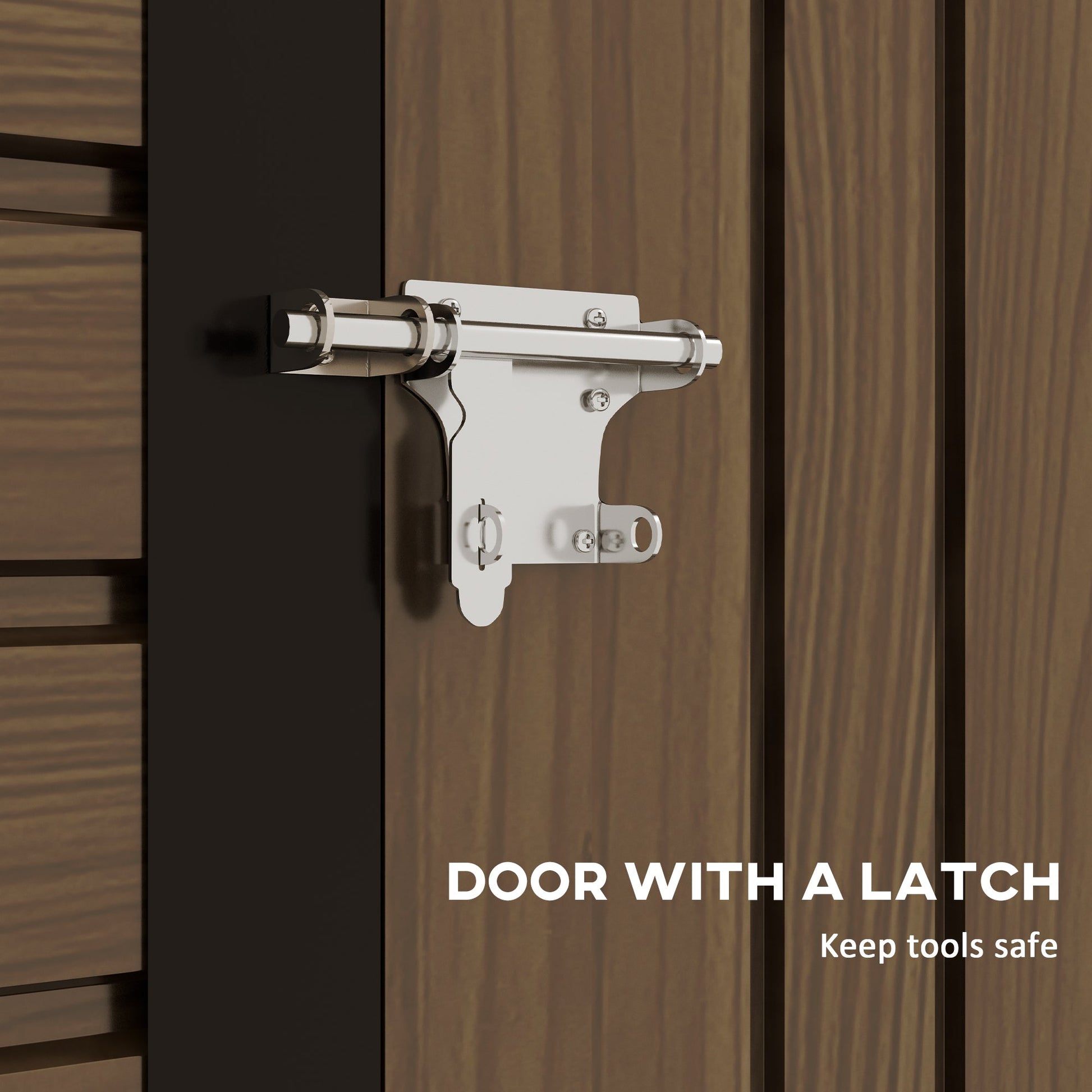 4.3 x  6.2 ft Garden Metal Shed w/ Lock, Outdoor Storage Shed with Ventilation Slots and Gloves for Garden, Patio, Oak