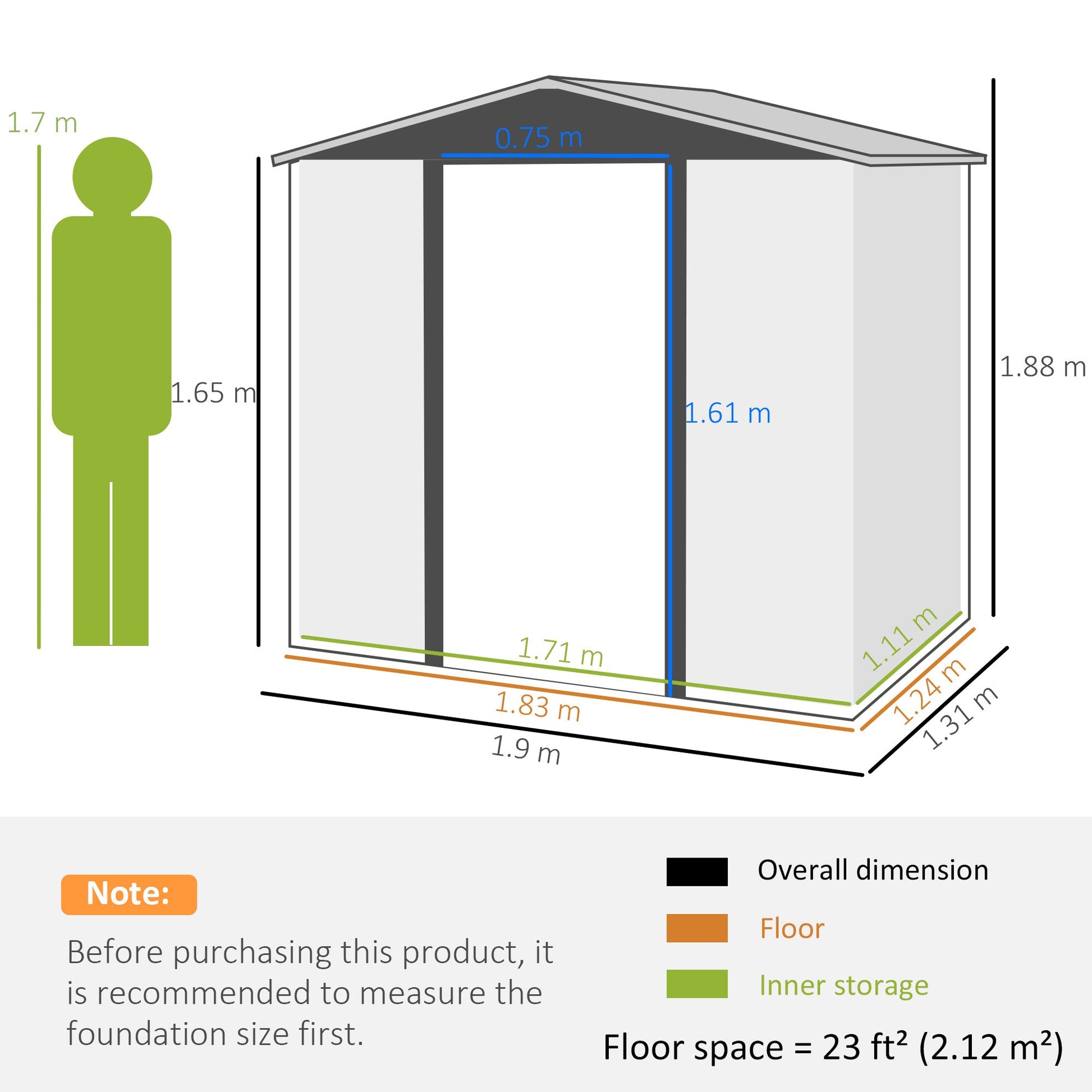 4.3 x  6.2 ft Garden Metal Shed w/ Lock, Outdoor Storage Shed with Ventilation Slots and Gloves for Garden, Patio, Oak