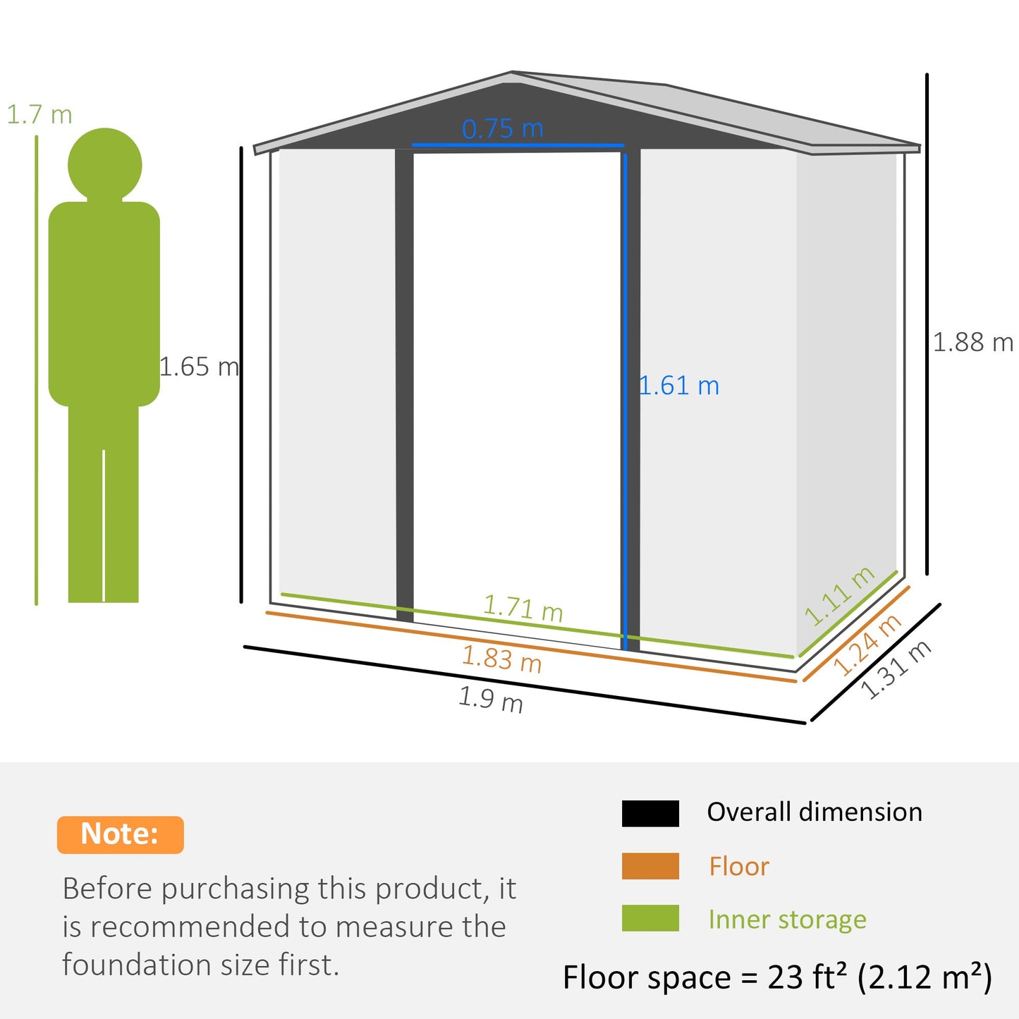 4.3 x  6.2 ft Garden Metal Shed w/ Lock, Outdoor Storage Shed with Ventilation Slots and Gloves for Garden, Patio, Oak