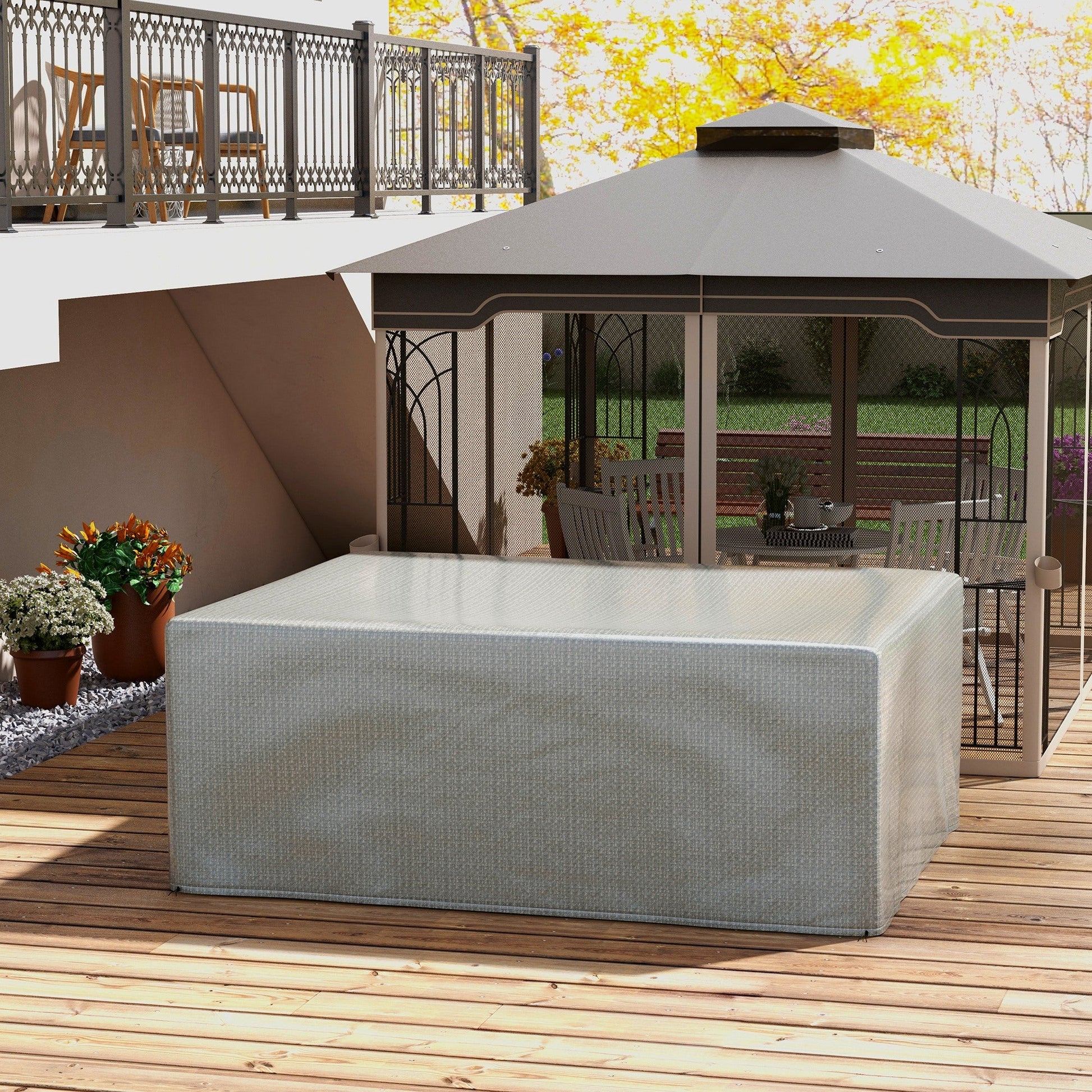 Garden Furniture Cover, Waterproof Anti-UV Large Protective Patio Set Covers, 235 x 190 x 90cm, Grey