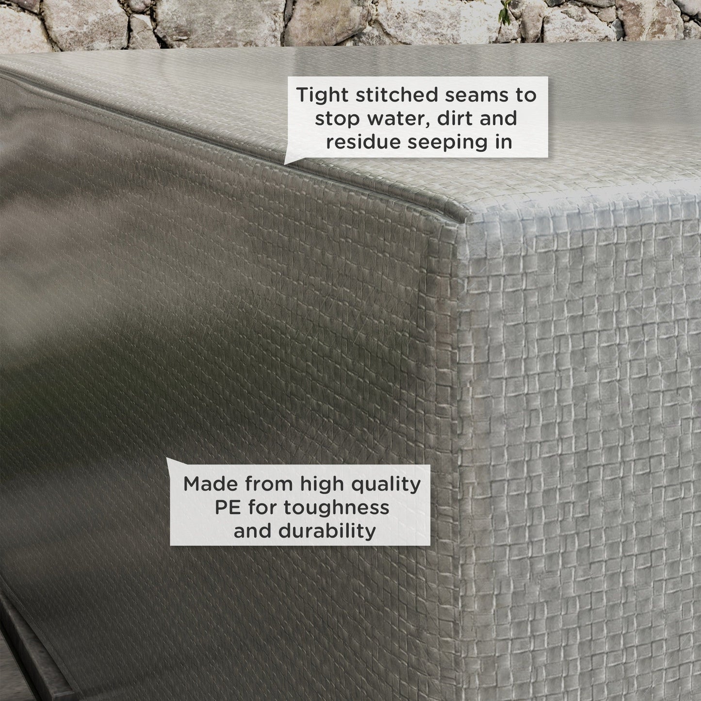 Garden Furniture Cover, Waterproof Anti-UV Large Protective Patio Set Covers, 235 x 190 x 90cm, Grey