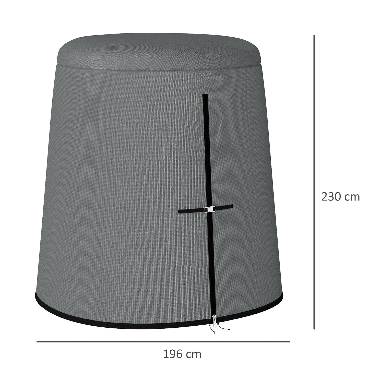 Hanging Egg Chair Cover, Outdoor Single Swing Chair Cover, Waterproof Anti-dust Furniture Protector with Zipper, 300D Oxford Fabric for 200 x 230 cm Stand, Grey