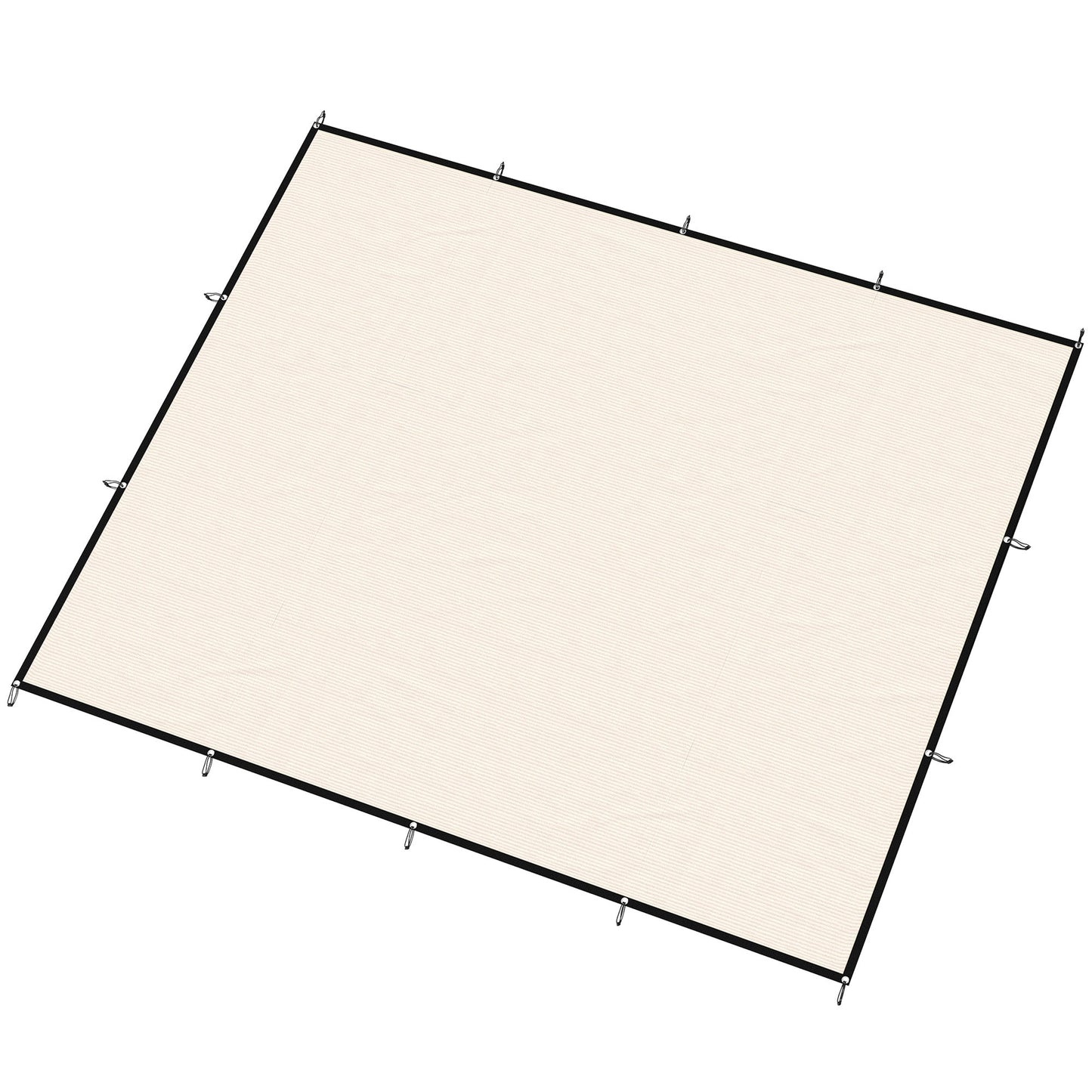 Sun Shade Sail, 3 x 3.6 m Rectangle Sunscreen Awning Canopy with Stainless Steel Eyelets and Bungee Cords, UV Protection Shade Sail  for Outdoors, Garden, Patio, Beige