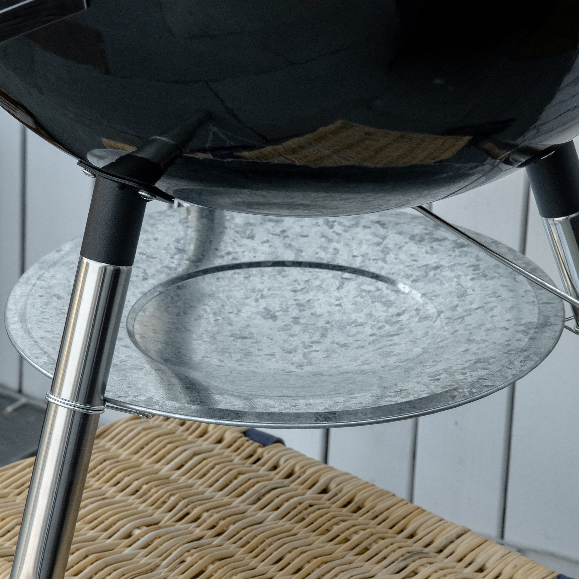 Portable Kettle Charcoal Grill BBQ Smoker with Cover, Outdoor Round Barbecue with Lid, Thermometer, Turner, Knife, Clip, Storage Shelf, & Wheels for Party Patio Garden