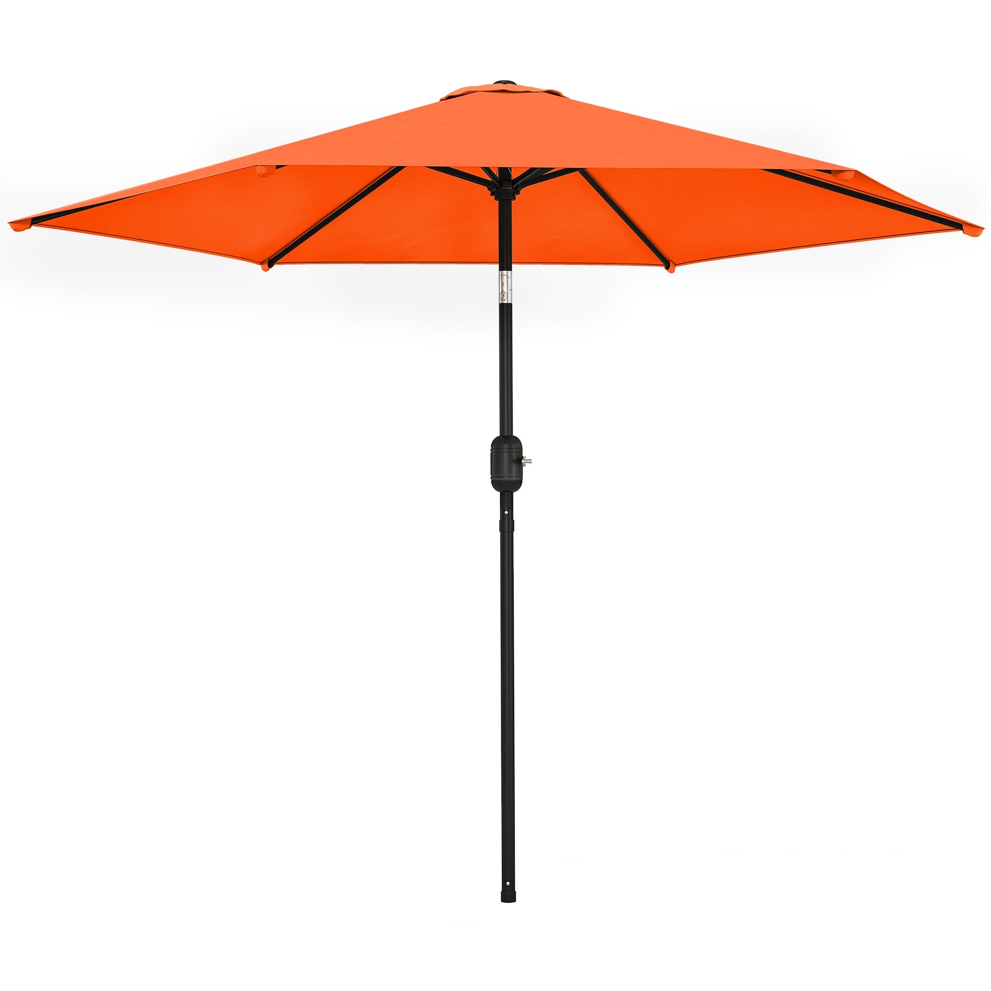 2.6 m Garden Parasol Umbrella with Aluminium Pole, Outdoor Table Market Patio Umbrella Sun Shade with Tilt and Crank, Vent, Orange