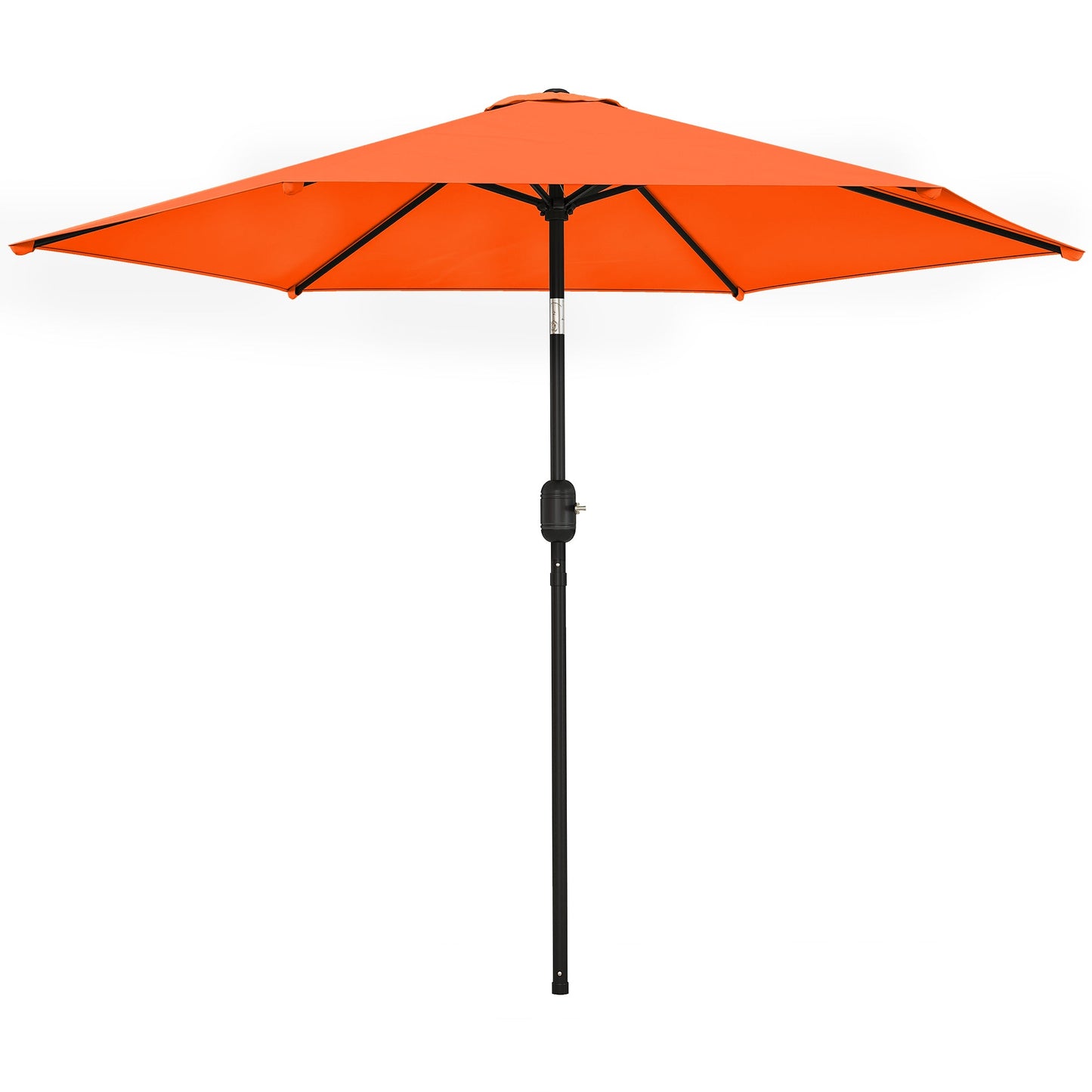 2.6 m Garden Parasol Umbrella with Aluminium Pole, Outdoor Table Market Patio Umbrella Sun Shade with Tilt and Crank, Vent, Orange