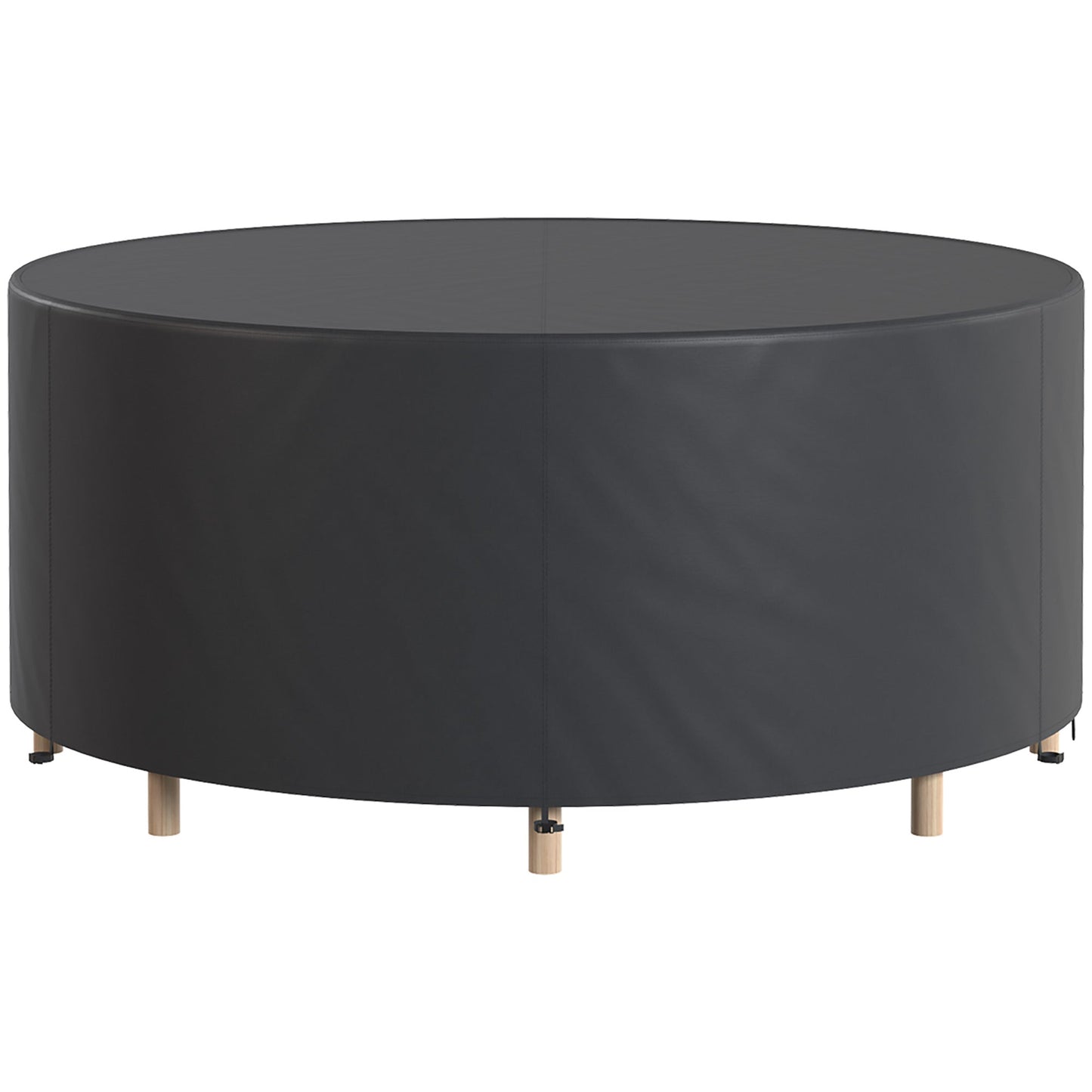 Round Garden Furniture Cover, Waterproof Garden Table Cover, 420D Heavy Duty Oxford for Outdoor Garden Table and Chairs, Φ214 x 70 cm, Black