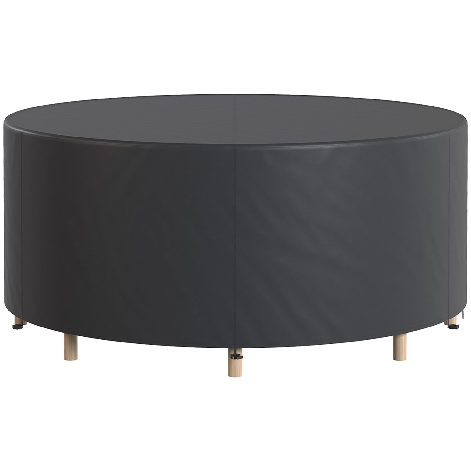 Round Garden Furniture Cover, Waterproof Garden Table Cover, 420D Heavy Duty Oxford for Outdoor Garden Table and Chairs, Φ214 x 70 cm, Black