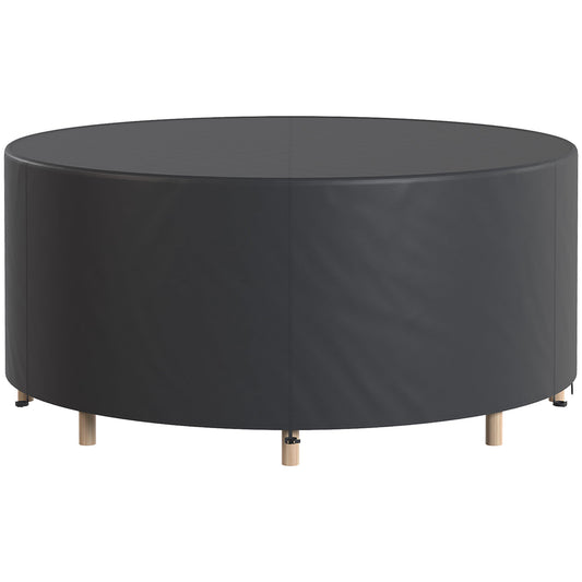 Round Garden Furniture Cover, Waterproof Garden Table Cover, 420D Heavy Duty Oxford for Outdoor Garden Table and Chairs, Φ214 x 70 cm, Black