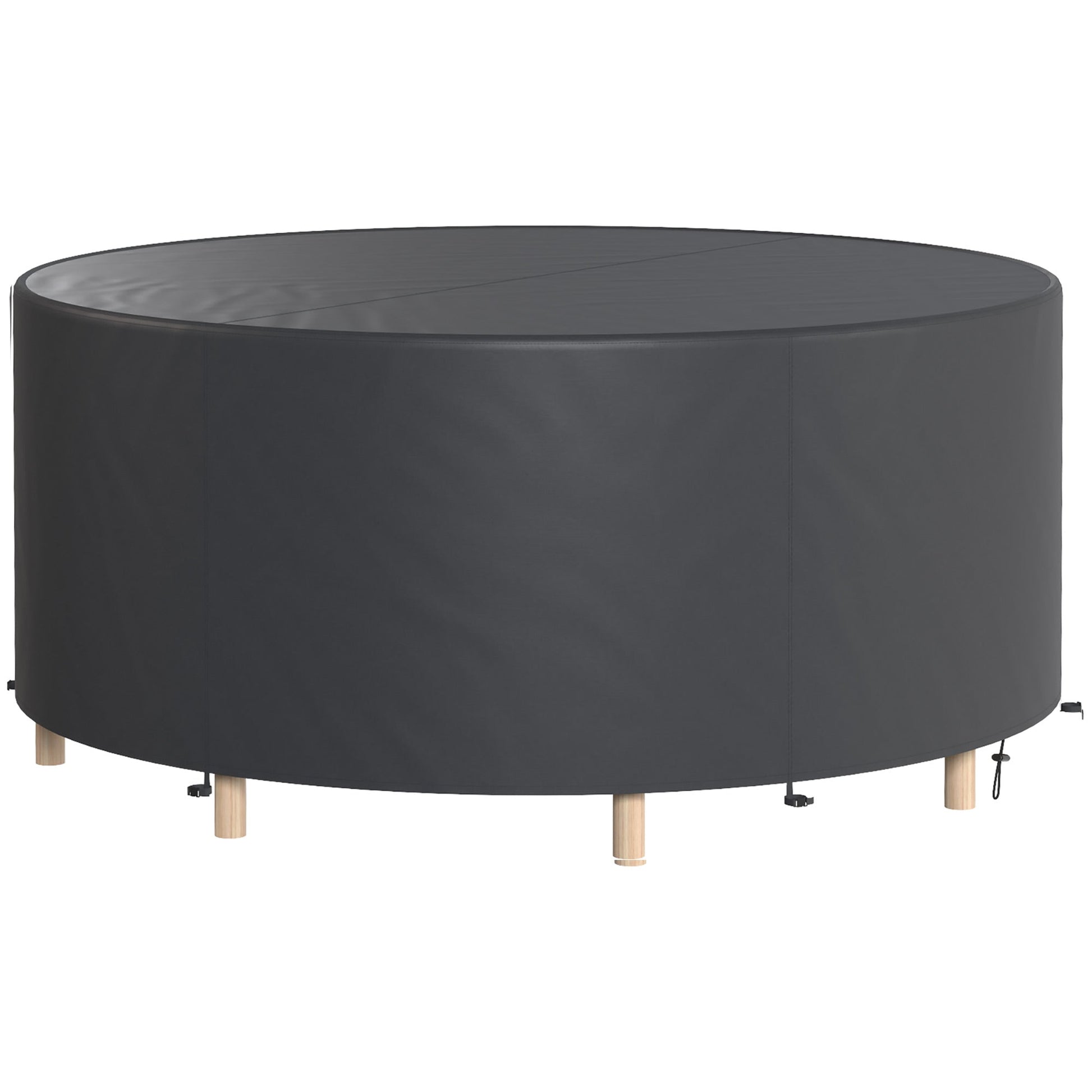 Round Garden Furniture Cover, Waterproof Garden Table Cover, 420D Heavy Duty Oxford for Outdoor Garden Table and Chairs, Φ214 x 70 cm, Black