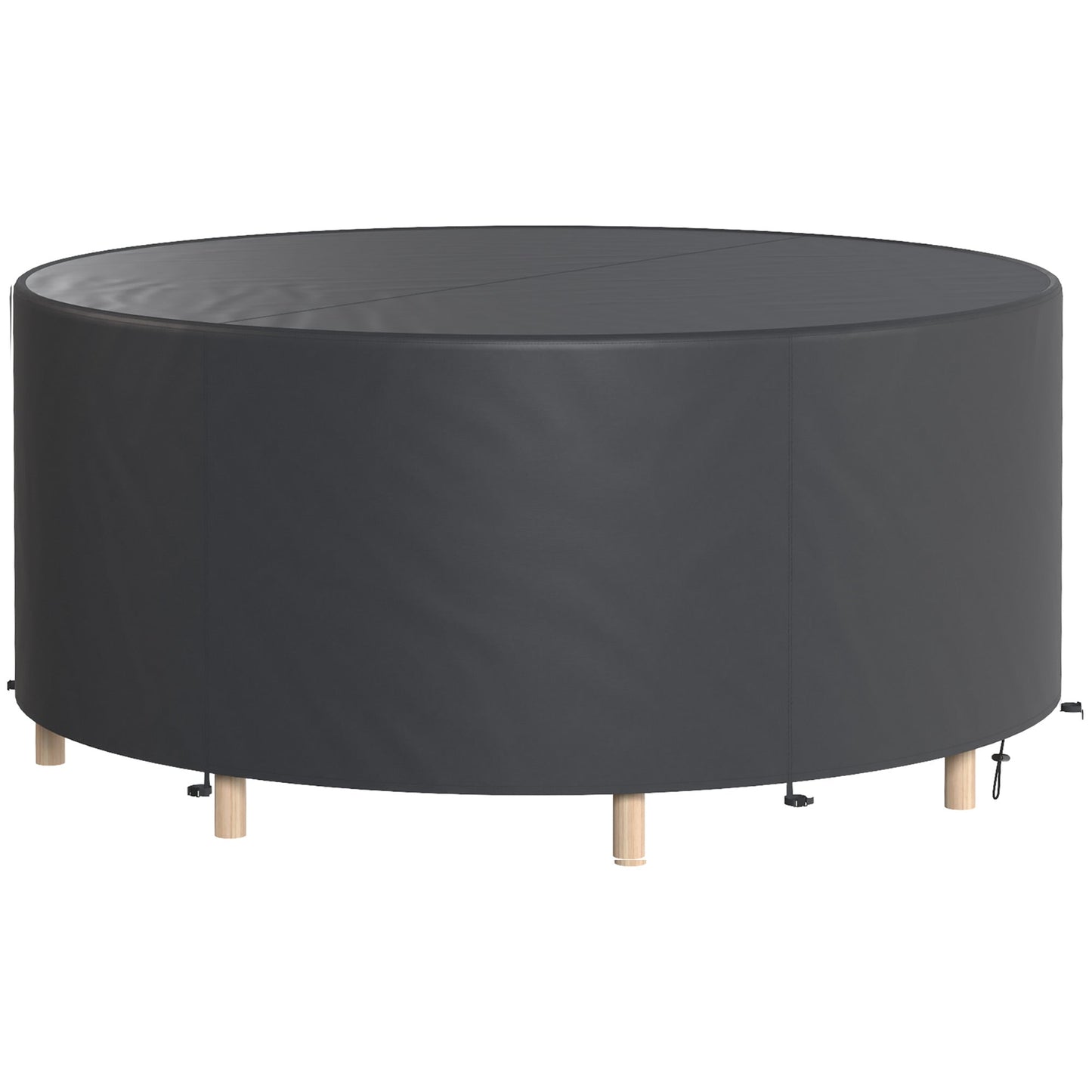 Round Garden Furniture Cover, Waterproof Garden Table Cover, 420D Heavy Duty Oxford for Outdoor Garden Table and Chairs, Φ214 x 70 cm, Black