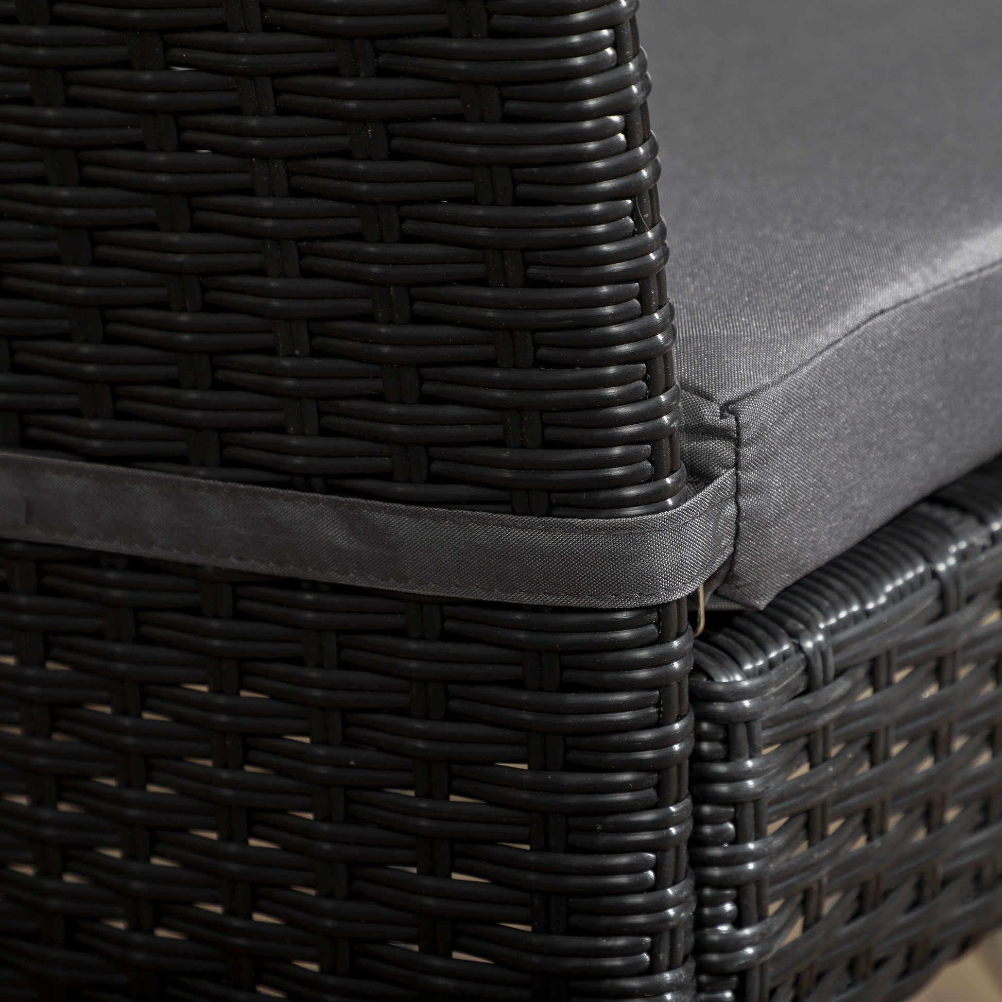 4 Pieces PE Rattan Garden Chairs with Cushion, Patio Wicker Dining Chairs with Backrest for Patio, Deck, Garden, Black