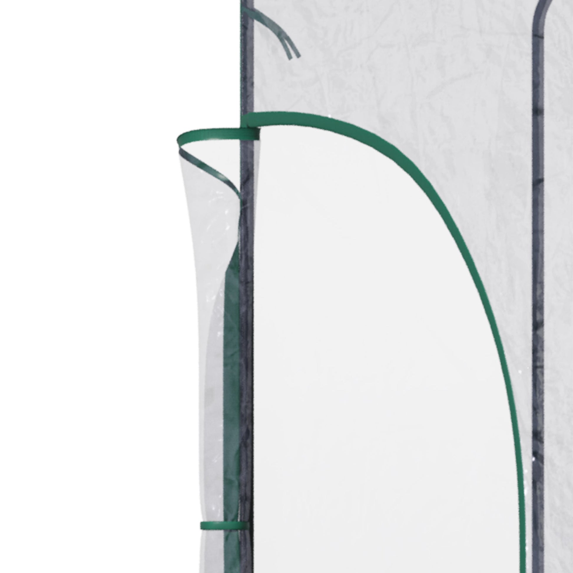 Walk-In Greenhouse, Lean-to Small Greenhouse with Zipped Roll Up Doors, Tomato Greenhouse with Plastic Cover and Sloping Top for Flowers, Vegetables and Herbs, 214cm x 118cm x 212cm, Clear