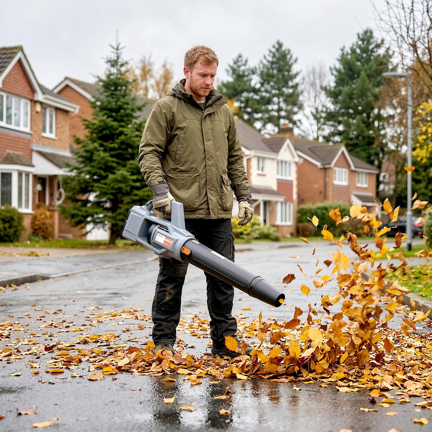 Leaf Blower Cordless with 2 x 4000mAh Batteries & Charger, 36V Lightweight Garden Blower with 1000W Brushless Motor, Turbo Boost and 3 Speed Levels for Leaves, Snow, Dust, Debris Removal