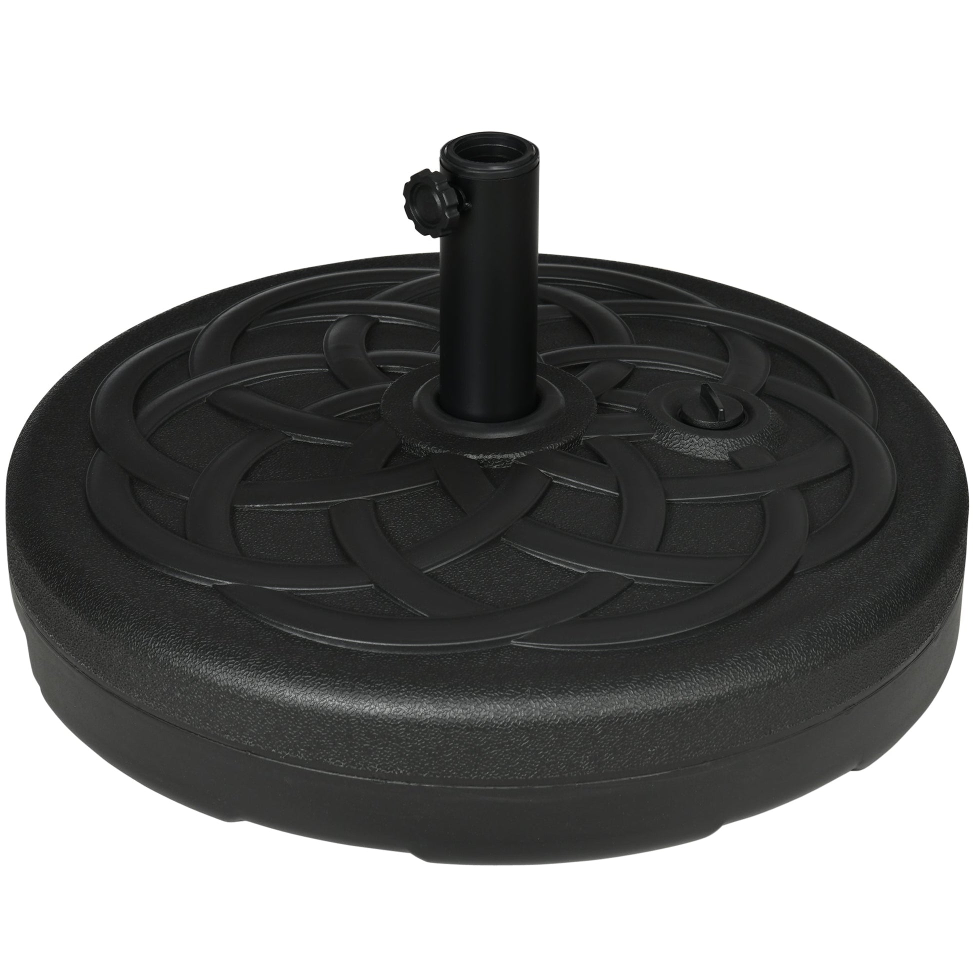 Garden Parasol Base Holder, Outdoor Market Umbrella Stand Weight with Built-In Handle, 25kg Water or 35kg Sand Filled, Black