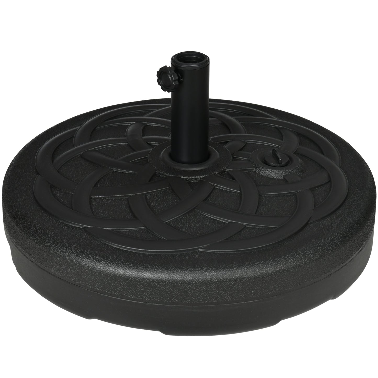 Garden Parasol Base Holder, Outdoor Market Umbrella Stand Weight with Built-In Handle, 25kg Water or 35kg Sand Filled, Black