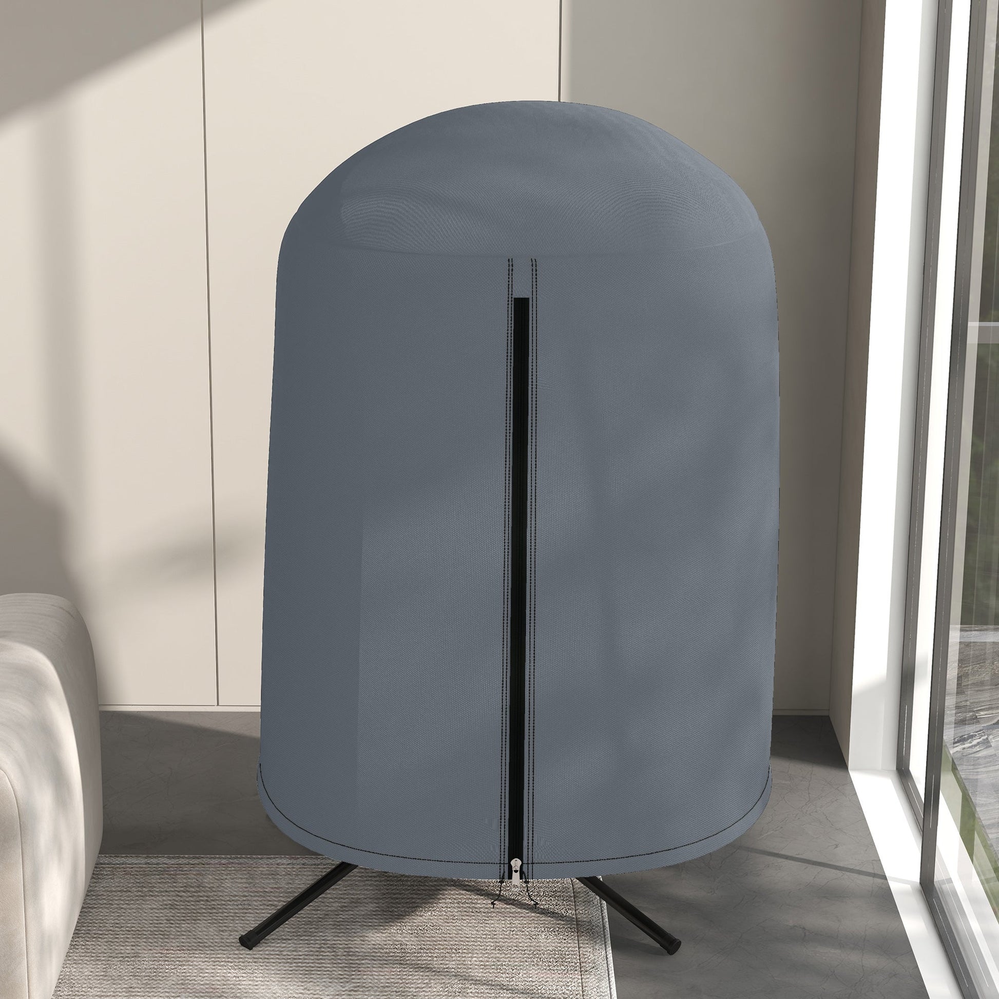 Hanging Egg Chair Cover, Outdoor Single Swing Chair Cover, Waterproof Anti-dust Furniture Protector with Zipper, 420D Oxford Fabric for Φ128 x 190H cm Stand, Grey