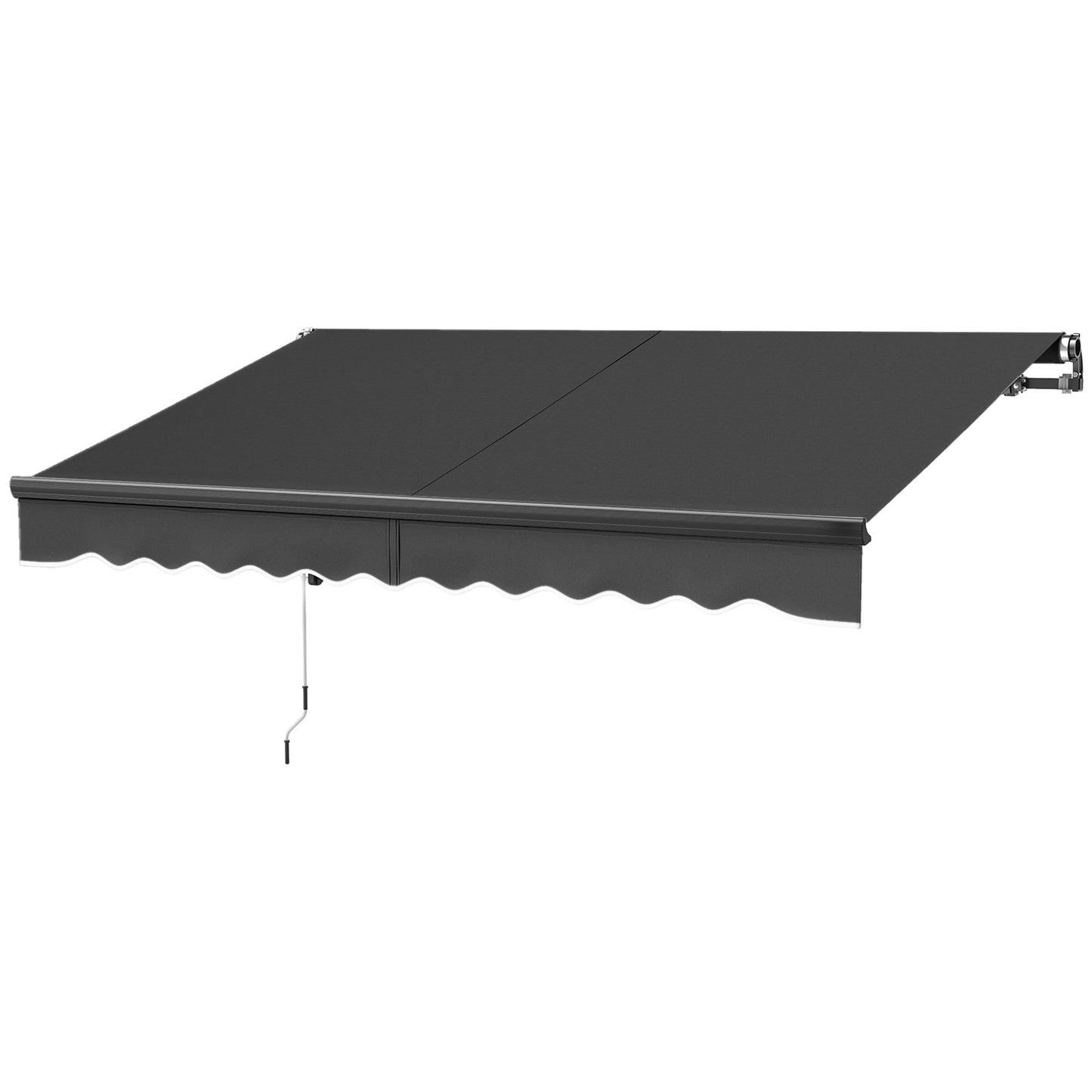 3 x 2.5m Electric Awning with Remote Controller, Aluminium Frame DIY Retractable Awning, UV30+ Sun Shade Canopy for Garden Patio Deck Door Window, Dark Grey
