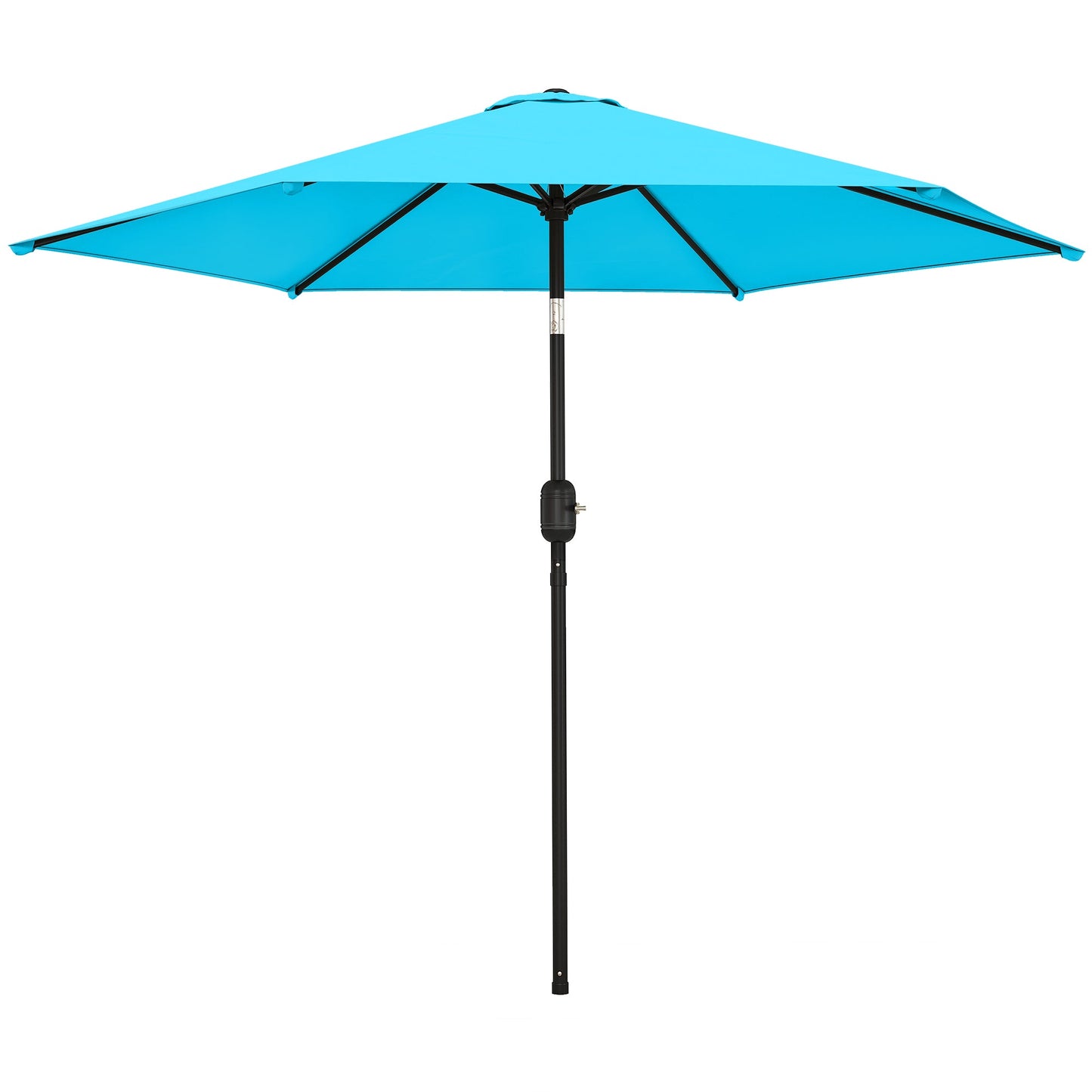 2.6 m Garden Parasol Umbrella with Aluminium Pole, Outdoor Table Market Patio Umbrella Sun Shade with Tilt and Crank, Vent, Blue