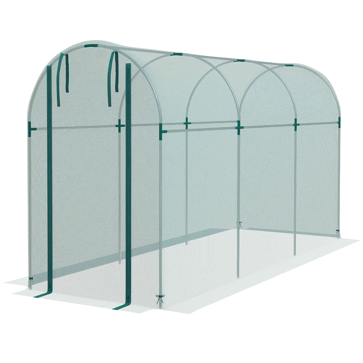 Fruit Cage Bird Netting, Heavy Duty Fruit and Vegetable Protection Tent with Zipped Door, Anti Bird, Insects, Small Animals, 1.2 x 3.6 x 1.9m, Green