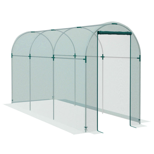 Fruit Cage Bird Netting, Heavy Duty Fruit and Vegetable Protection Tent with Zipped Door, Anti Bird, Insects, Small Animals, 1.2 x 3.6 x 1.9m, Green