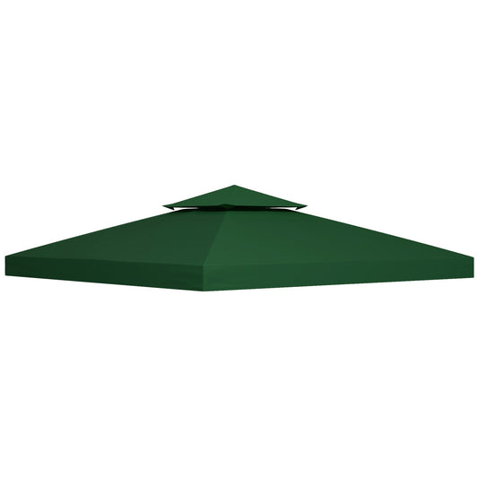 3 x 3(m) Gazebo Canopy Roof Top Replacement Cover Spare Part Dark Green (TOP COVER ONLY)