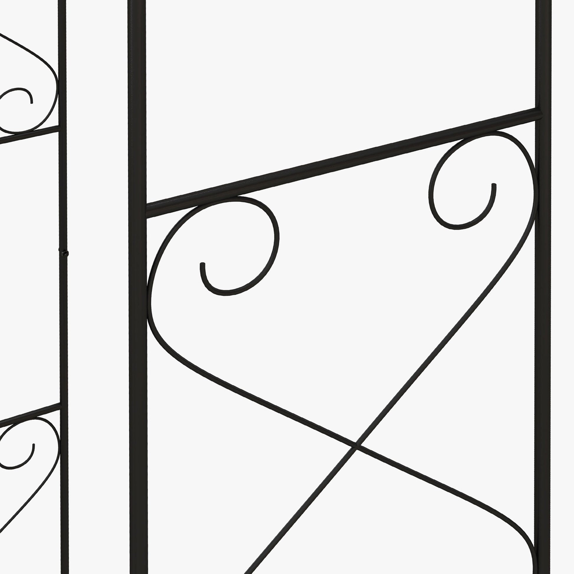 Outdoor Garden Arch with Double Gates, Metal Garden Arbor for Climbing Plants, Roses, Vines, Wedding Arch for Outdoor, 114L x 36W x 232H cm, Black