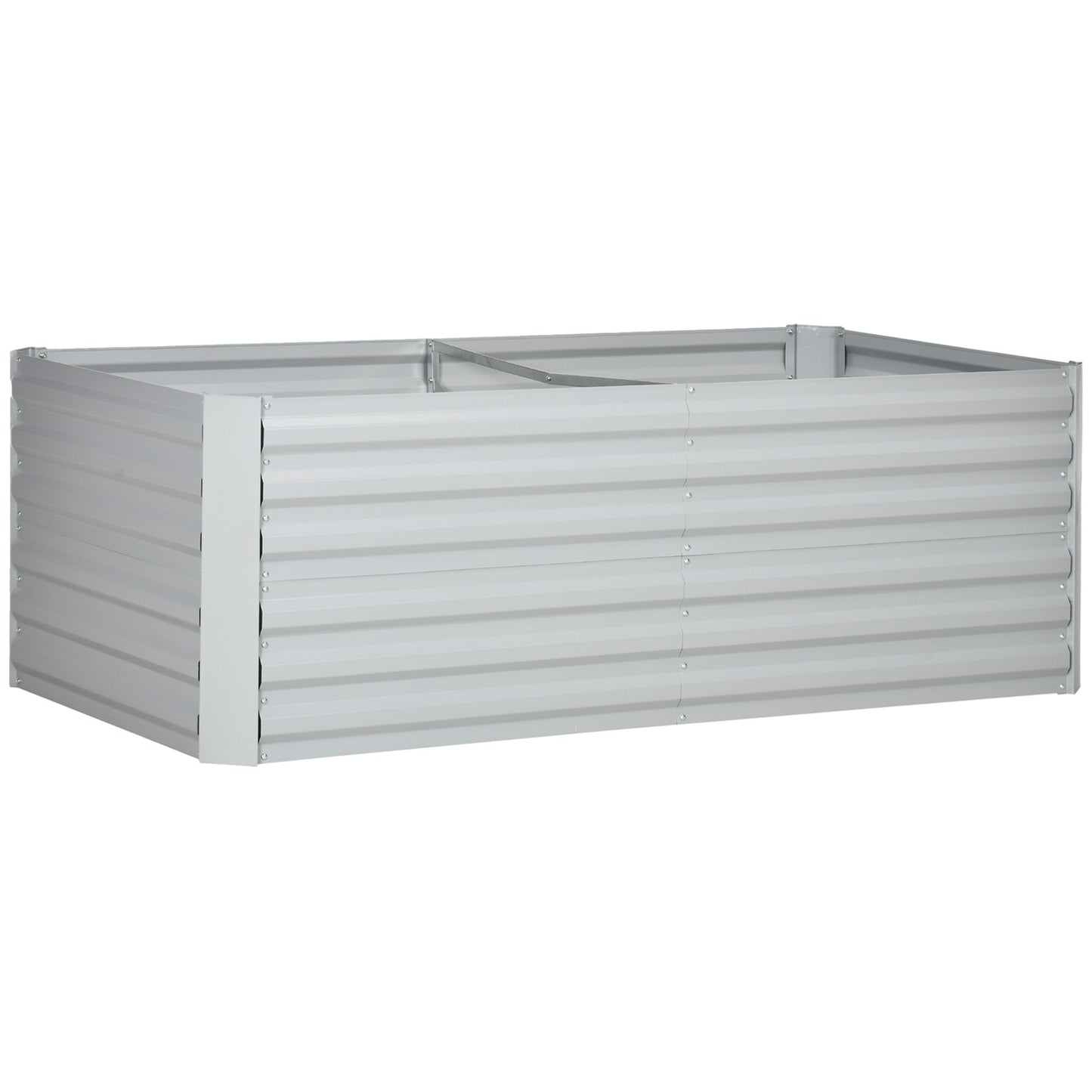 Raised Beds for Garden, Galvanised Steel Outdoor Planters with Multi-reinforced Rods for Vegetables, Plants, Flowers and Herbs, 180 x 90 x 59 cm, Light Grey