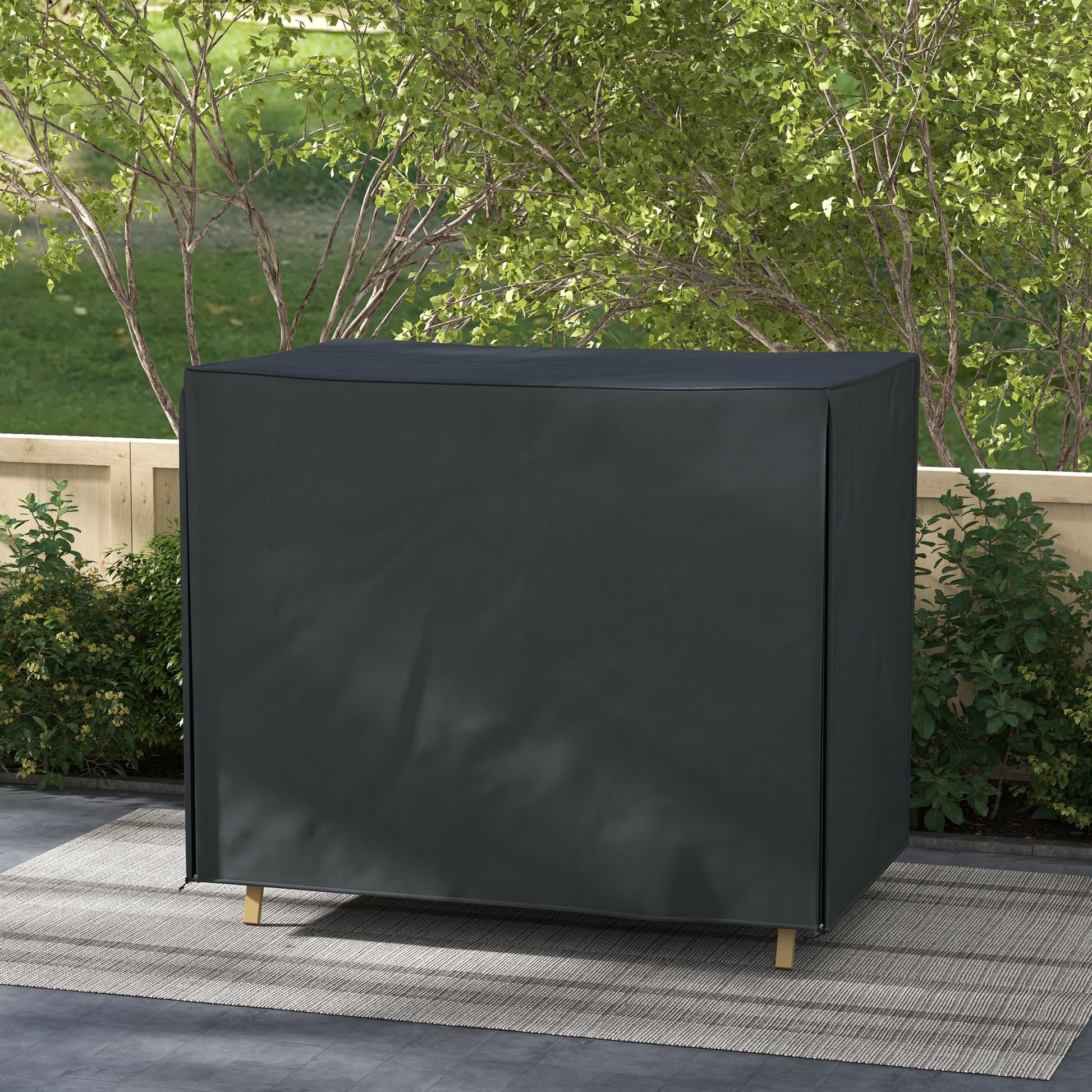 3 Seater Garden Swing Cover, Waterproof Swing Chair Cover, Windproof and Anti-UV 420D Outdoor Swing Bench Cover with Zip, 220 x 125 x 172cm, Black
