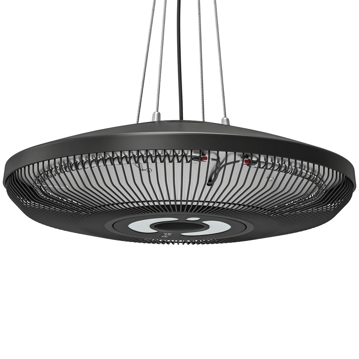 Hanging Electric Patio Heater with LED Light, 1000/2000 W IP65 Waterproof Ceiling Mounted Outdoor Infrared Heater with Touch/Remote Control, 24-Hour Timer, Black