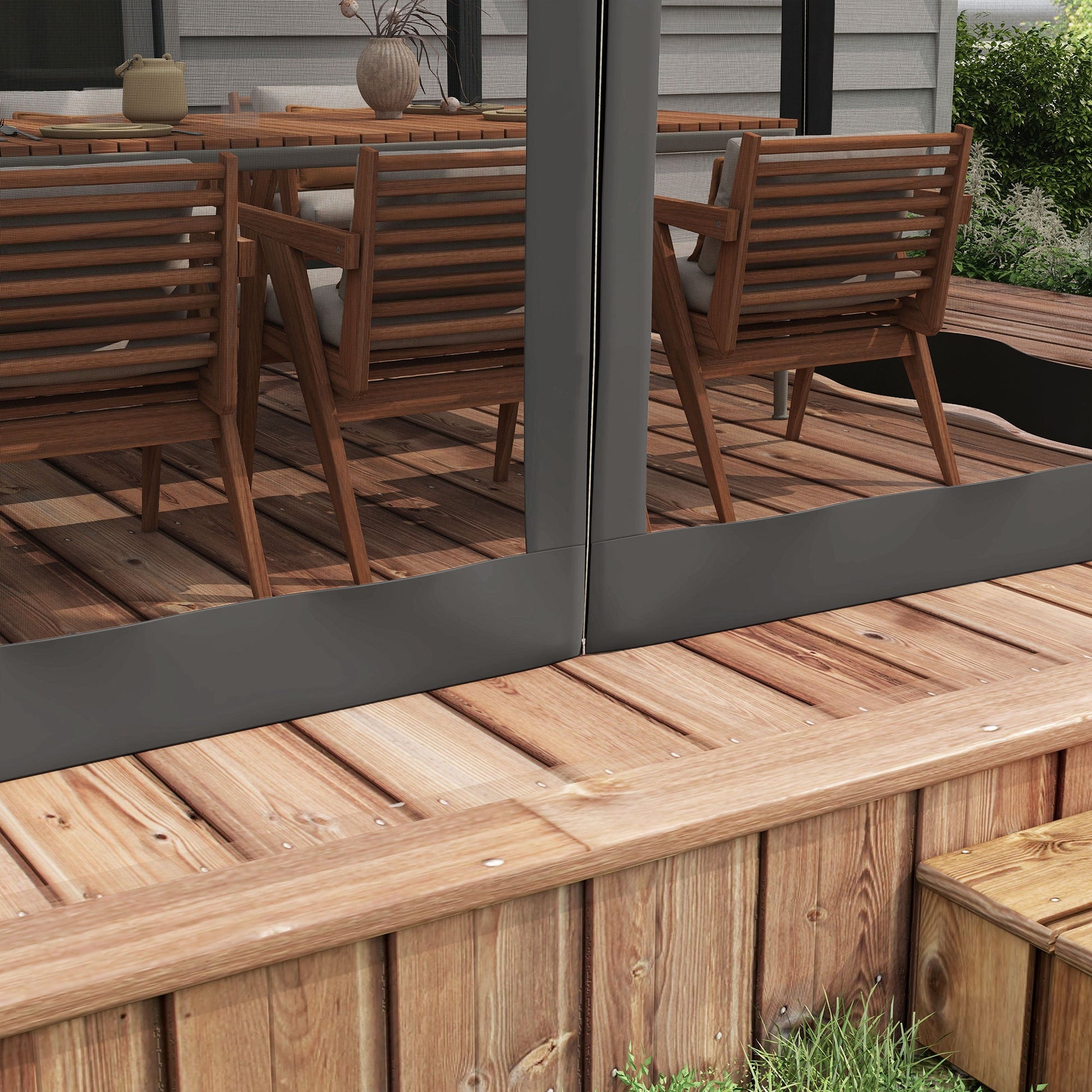 3 x 3 m Pergola with Retractable Roof Canopy and Netting Sidewalls, Aluminium Frame Garden Gazebo Outdoor Sun Shade Shelter for Grill, Patio, Deck, Dark Grey